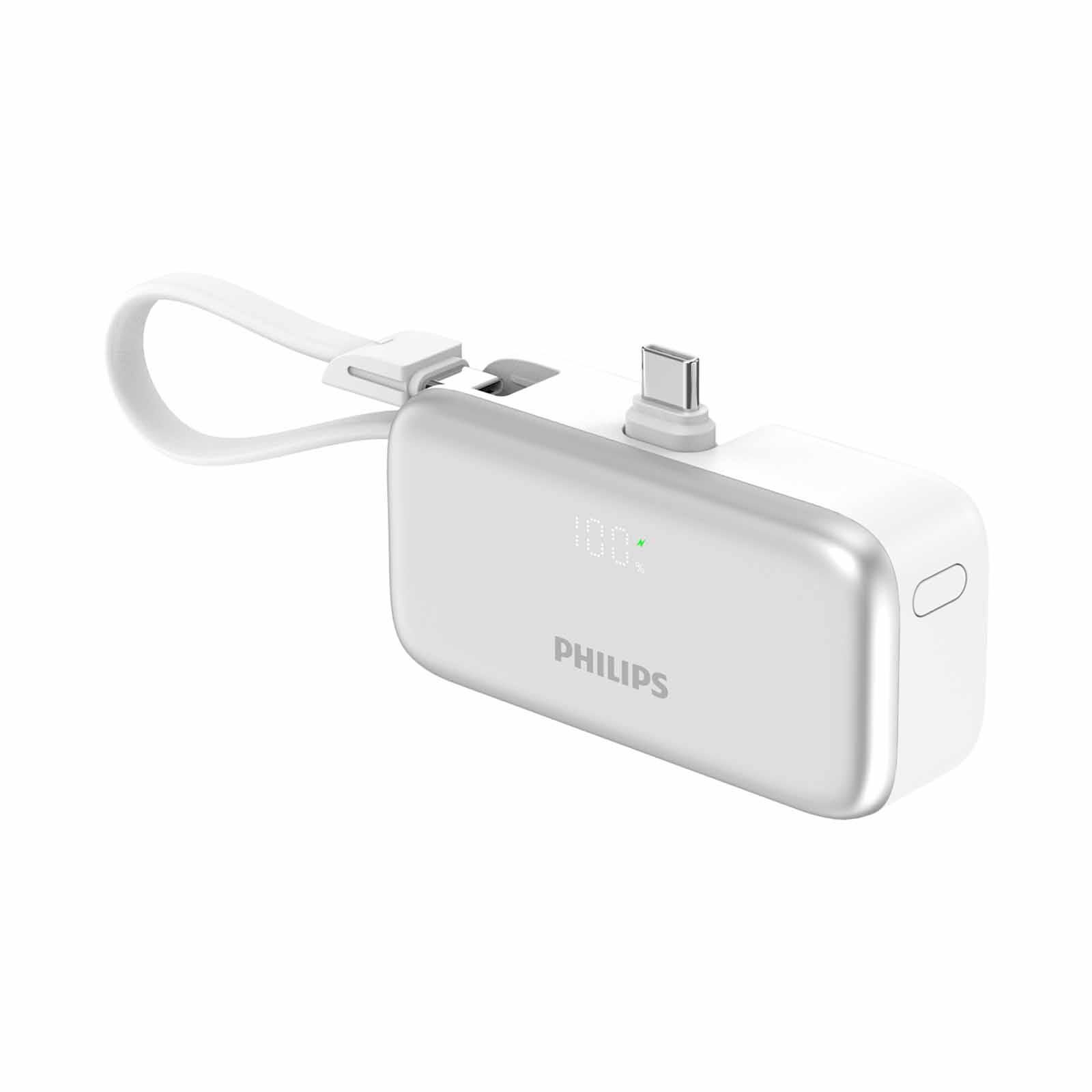 PHILIPS 5000mah (pd 22.5w 1c Port Input/output, 1c Output With Cable And 1c Output Connector) White DLP2558CW/00-image 1