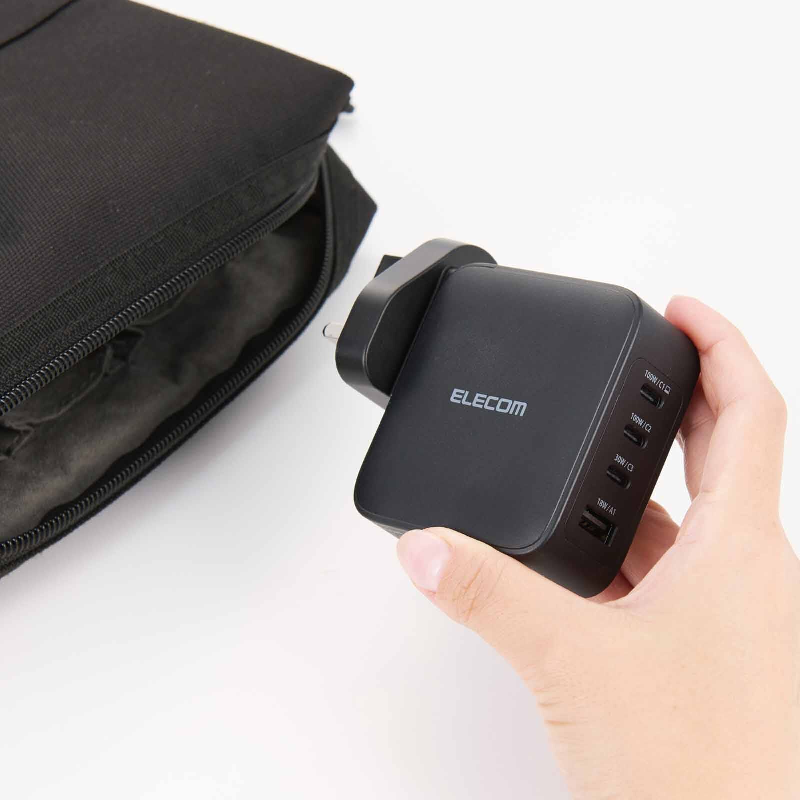 ELECOM 100w Pd Wall Charger C-3port A-1port MPA-ACAS01BFBK-image 2