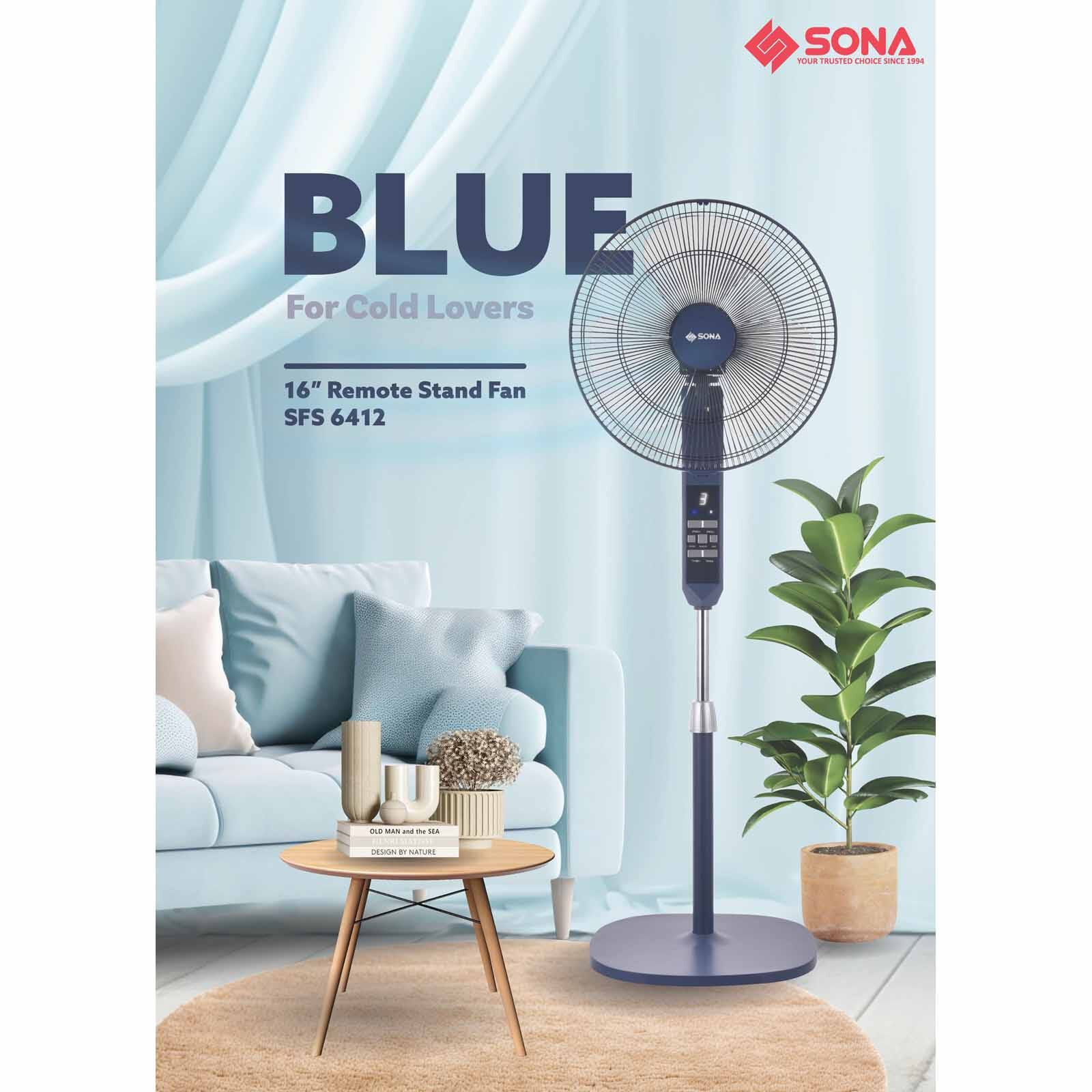 SONA 16 In Stand Fan With Remote Control SFS6412-image 2