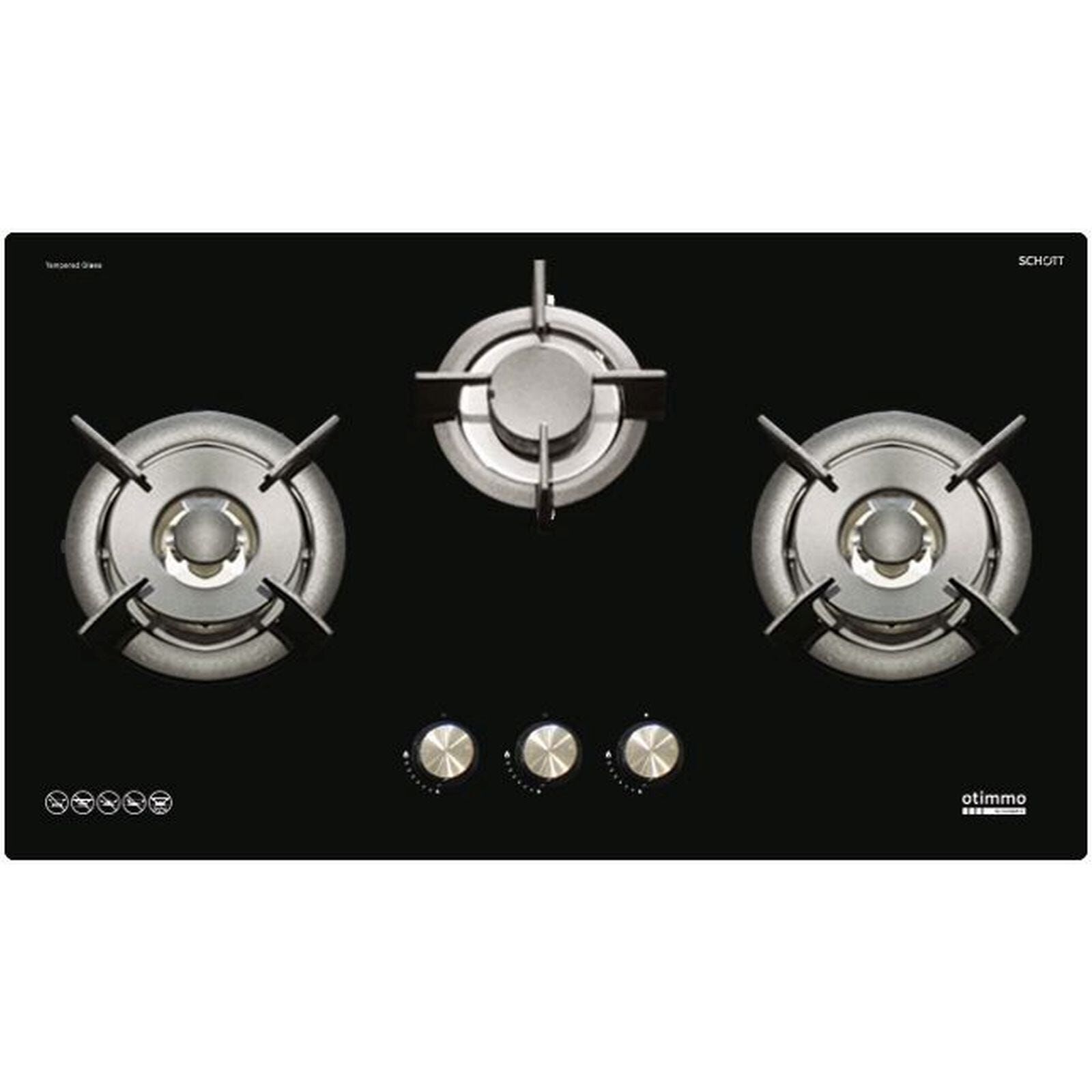 OTIMMO 3 Burner Gas Hob (80cm) (exclude Installation) EBH6381S-image 2