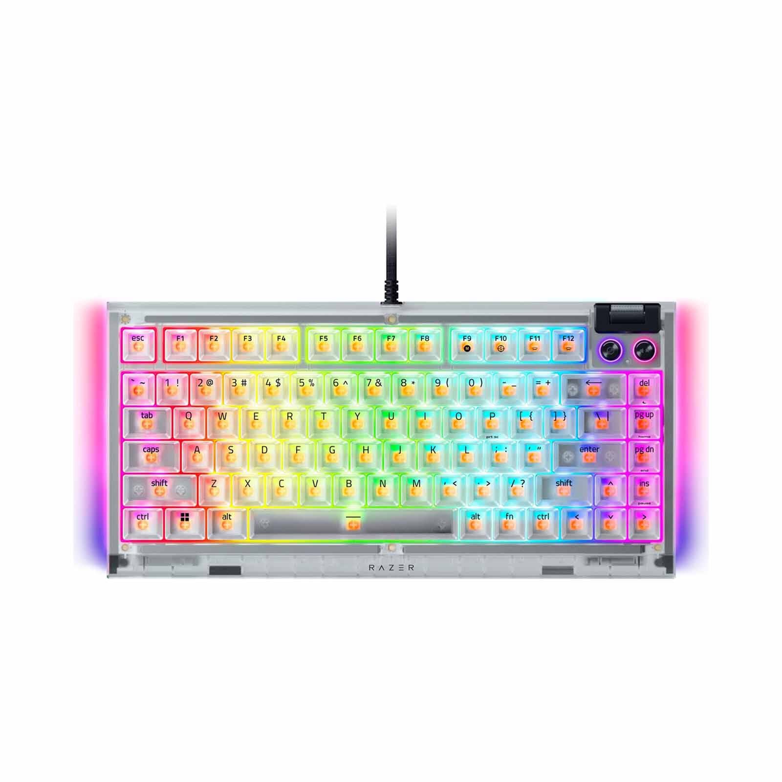 RAZER Blackwidow V4 75% - Hot-swappable Mechanical Gaming Keyboard - Phantom White Edition - Us Layout - F RZ03-05003500-R3M1-image 1