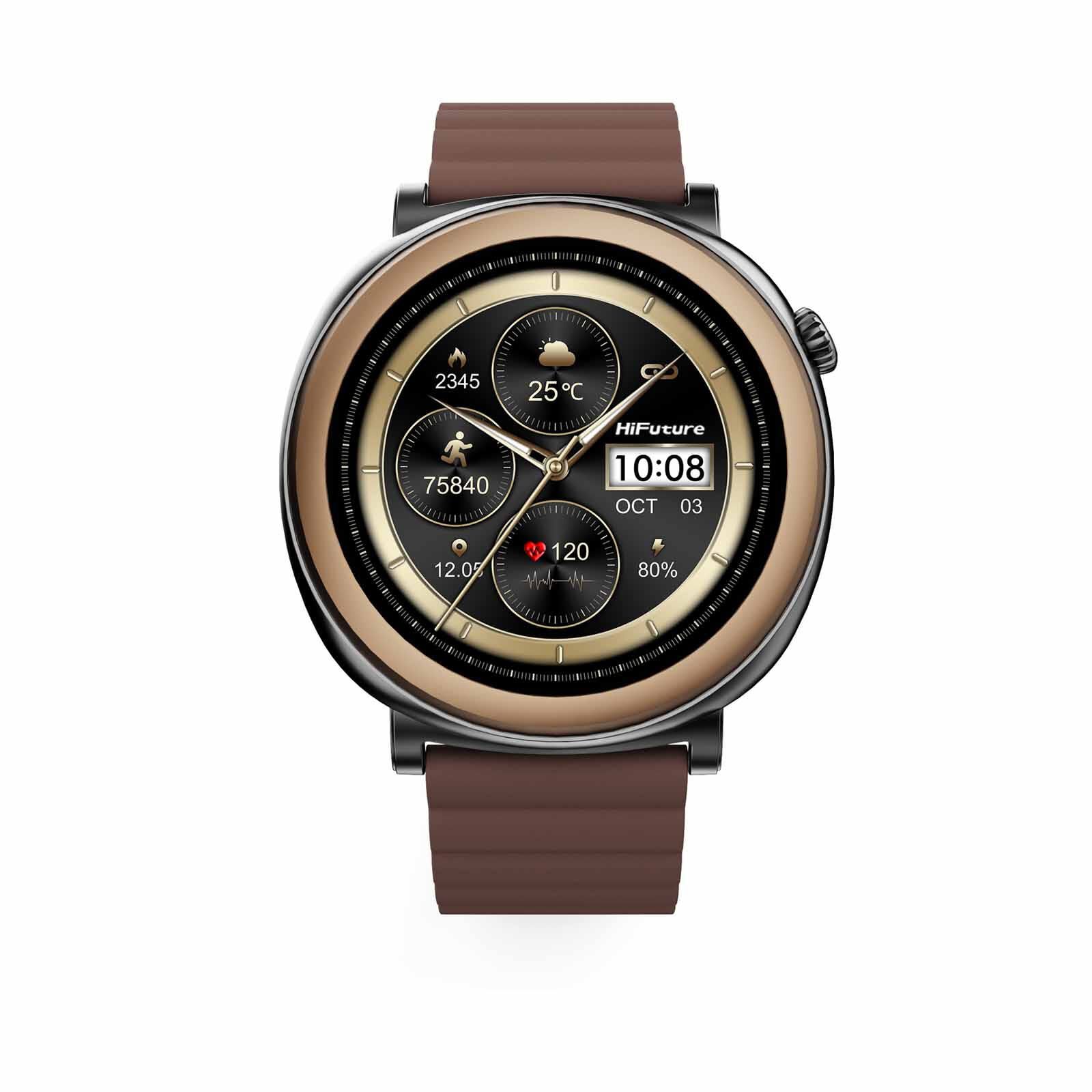 HIFUTURE Aurora - Brown Bluetooth Smartwatch With Heart Rate Function HSSW11BN