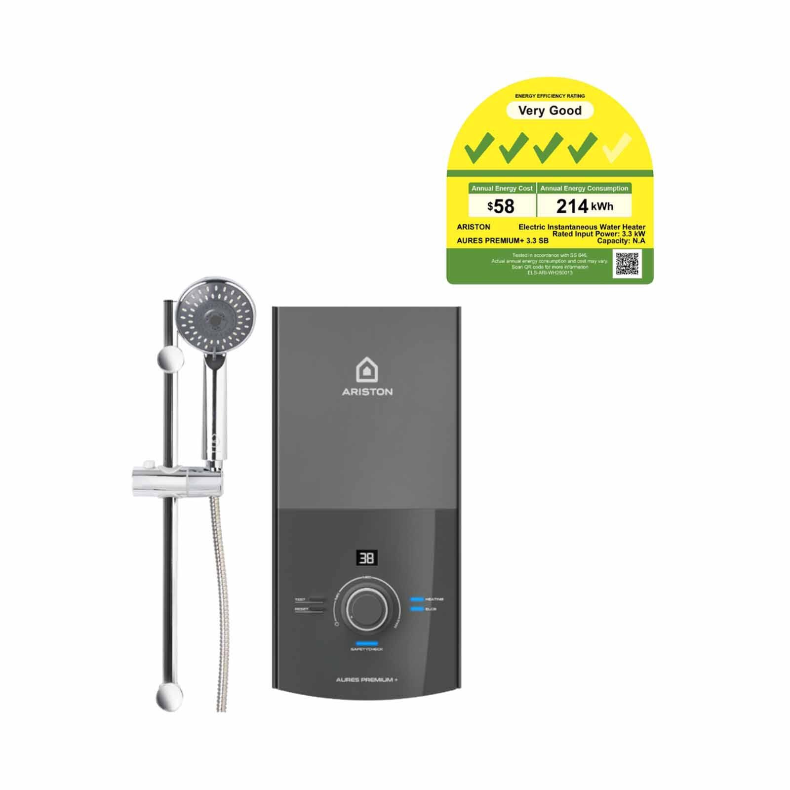 ARISTON Instant Water Heater (elcb / Constant Temperature) AURES PREMIUM+ 3.3 SB-image 1