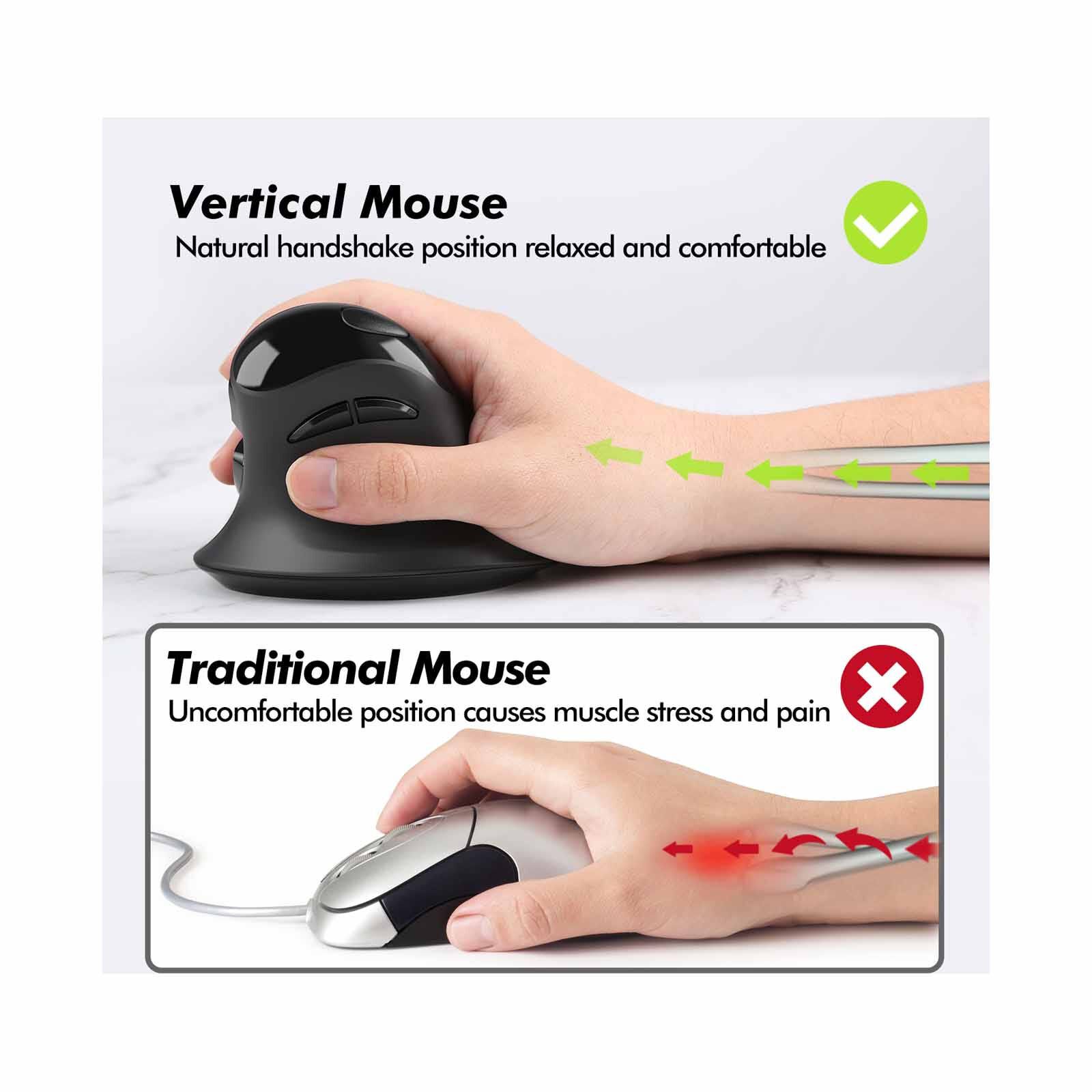 MICROPACK Ergo Life Rf 2.4g Wireless Ergo Mouse - Black MP-V03W-BK-image 3