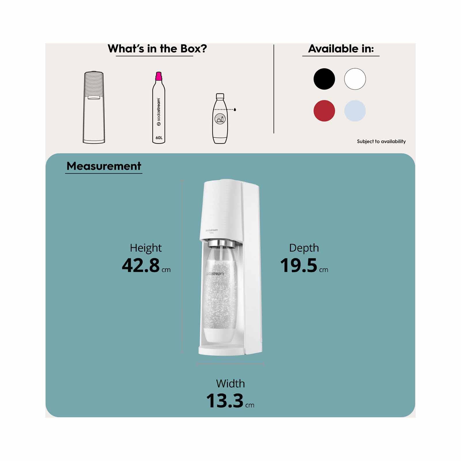 SODASTREAM Sparkling Water Maker - White TERRA - 1012811650-image 3