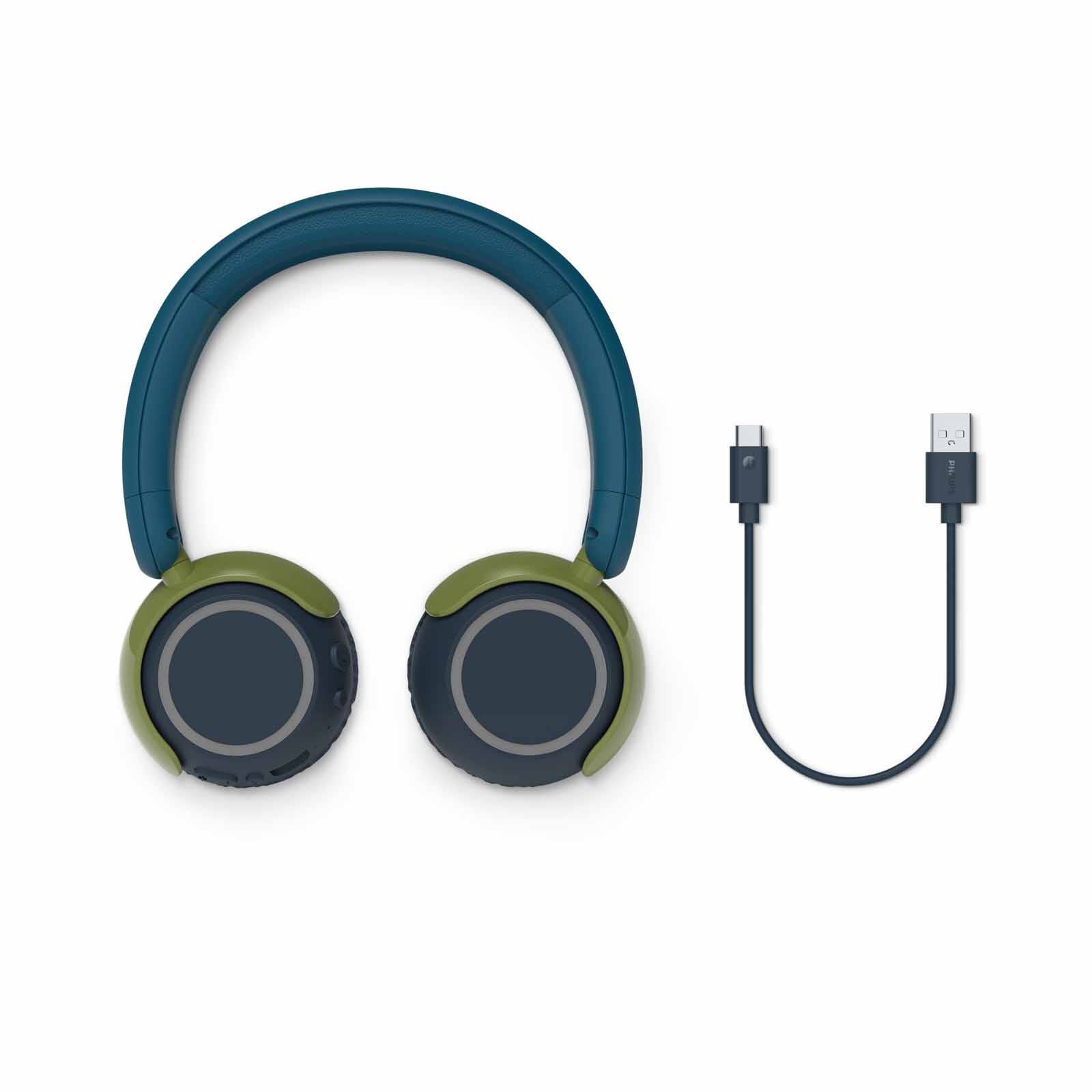PHILIPS Kids Wireless On-ear Headphones Crystal Teal TAK4200CT/00-image 2