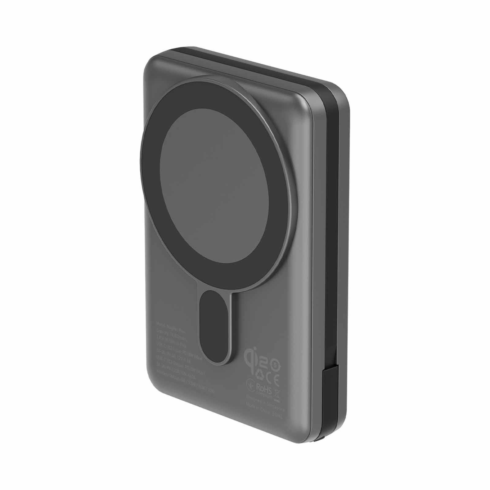 ENERGEA Magpac Pro Plus, 10000mah Magsafe Compatible Qi2 Power Bank With Built-in Cable And Stand - Gunmetal MP-PROPLUS-GUN-image 1