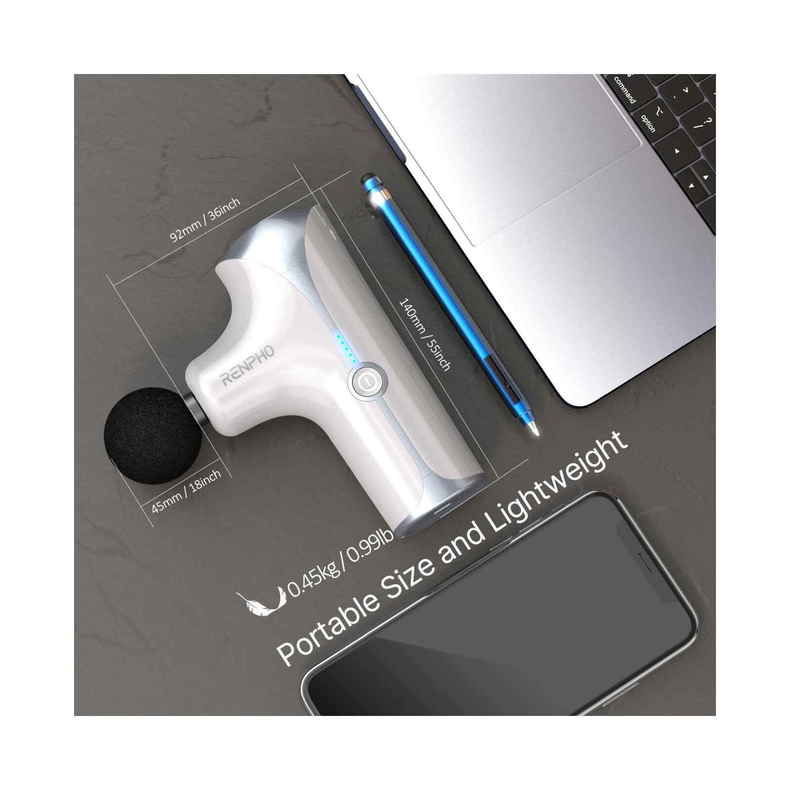 RENPHO Mini Massage Gun - White GM173 - WH-image 3