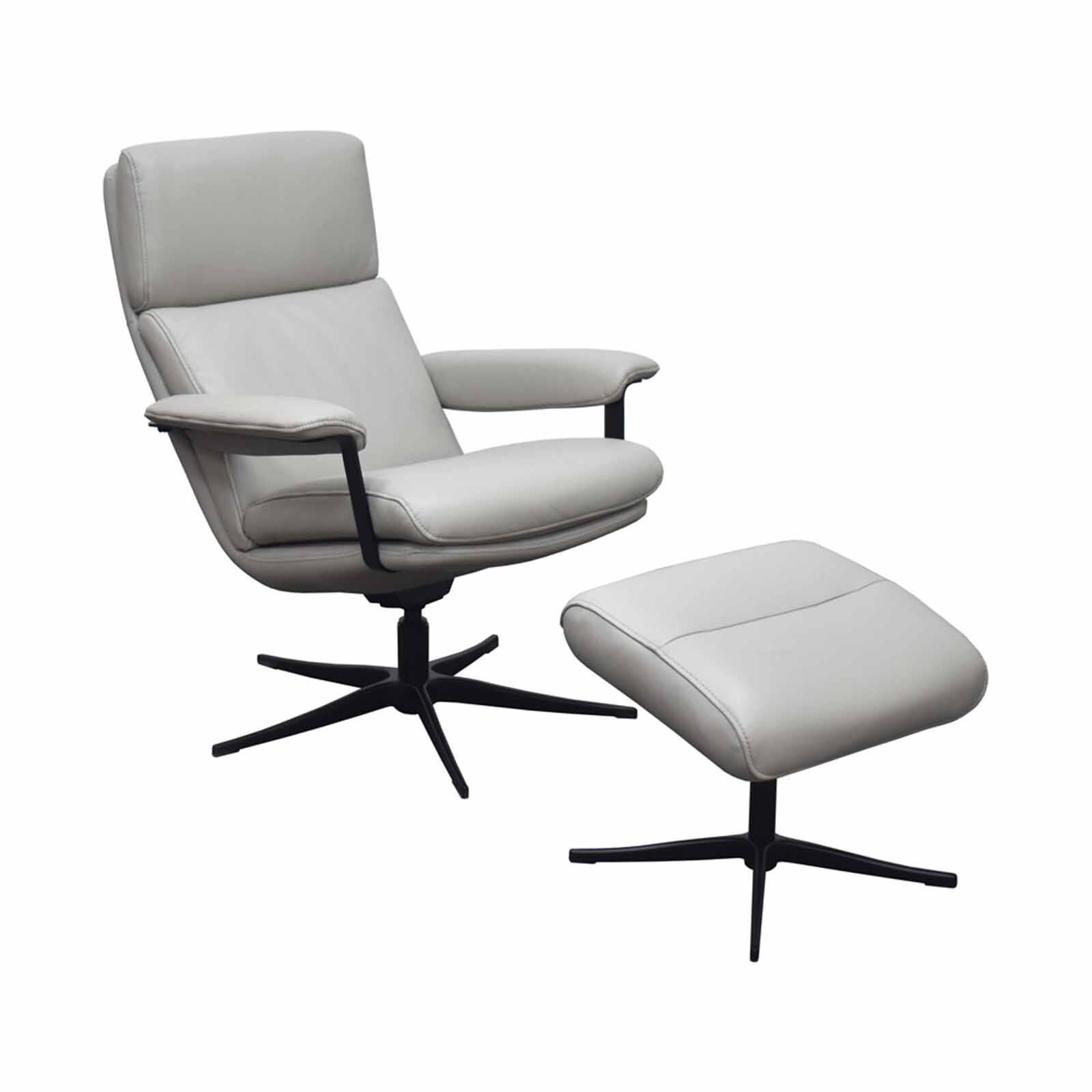 Rocker Chair (hl) Grey Half Leather CELESTE-image 2