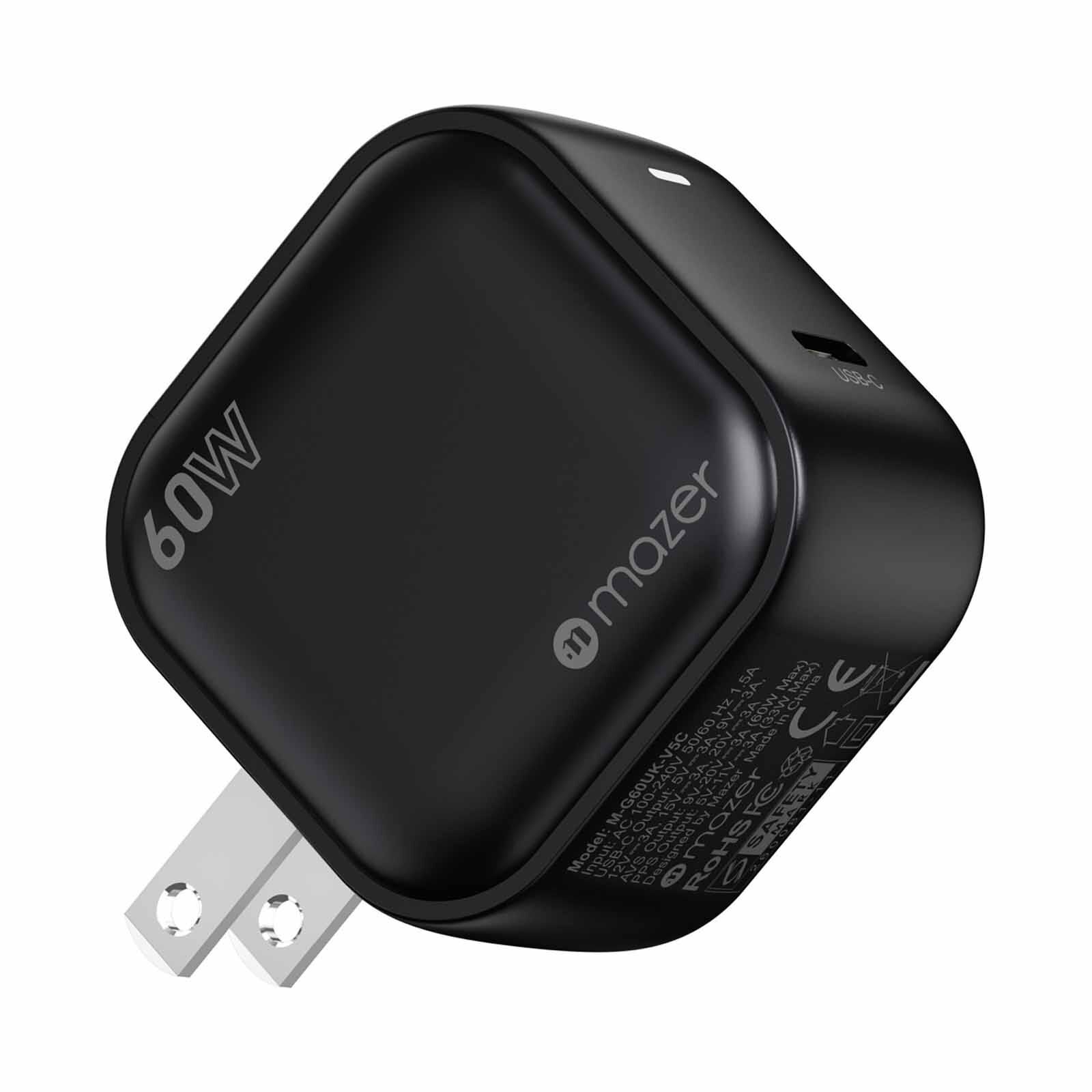 MAZER Prestigegan Mini Avs Dps60w 1c Us+uk Wall Charger-black M-G60UK-V5C-BK-image 3