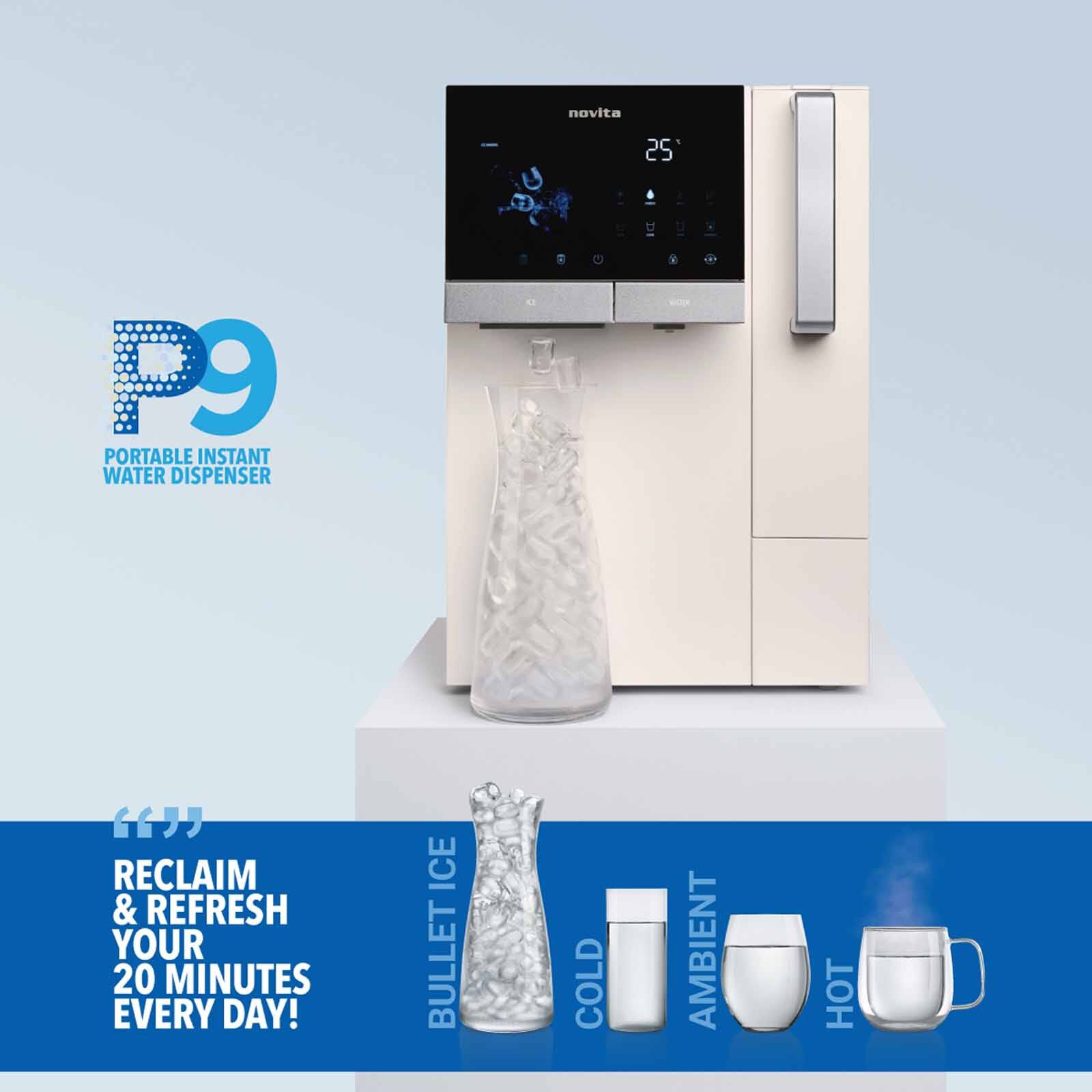 NOVITA Instant Hot/cold Dispenser With Ice Maker - Opaline Beige P9 HYDROPURE - OPALINE BEIGE-image 3
