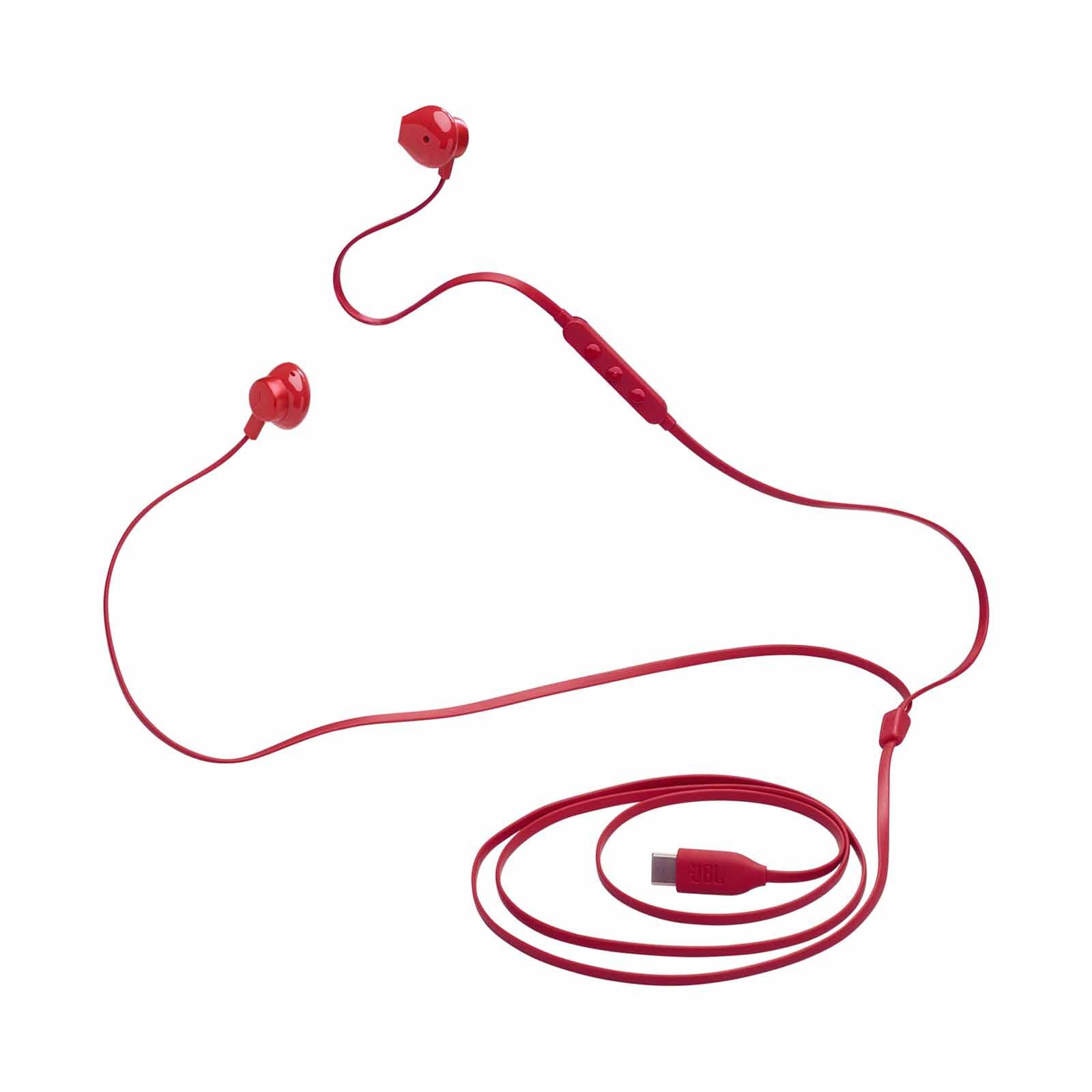 JBL Wired Hi-res Earbud Headphones TUNE 305C USB-C RED-image 1