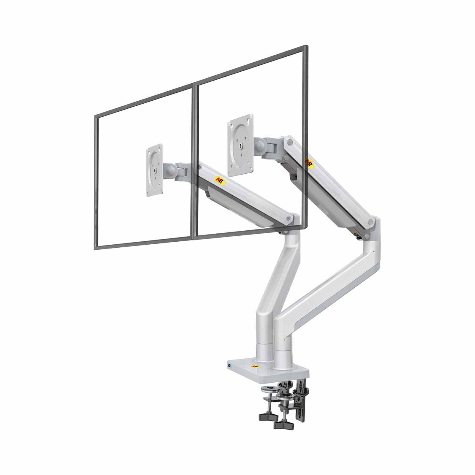 NORTHBAYOU Monitor Arm Fits 22-32in, Hold 2-12kg Vesa 75x75 / 100x100 (each Arm) G32 DUAL SILVER-image 3