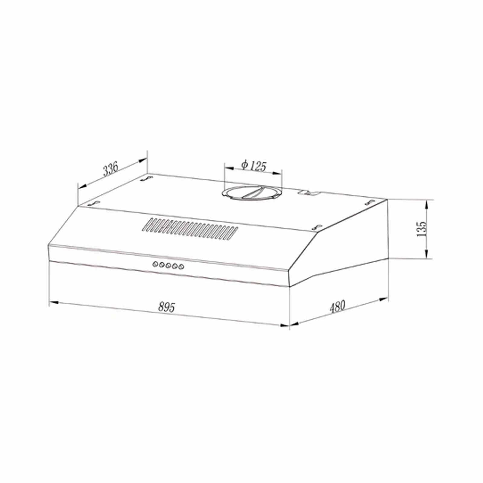 TURBO 90cm Cooker Hood With Push Button (excl. Install) TM65-902BK-image 3