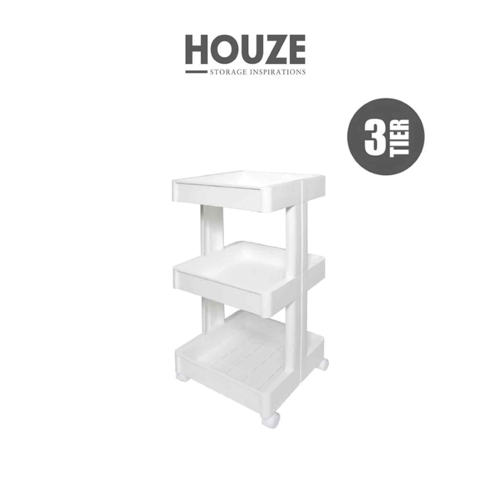 HOUZE 3 Tier Storage Wagon (wide) KN-6243-WHITE