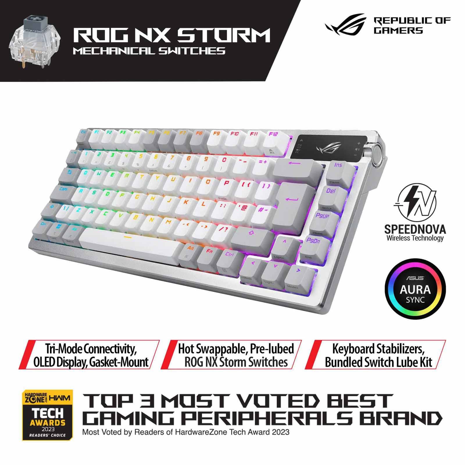 ASUS M701 Rog Azoth Nx/sm Wl Wht (pbt-ds) ROG AZOTH NX STORM WHITE-image 7