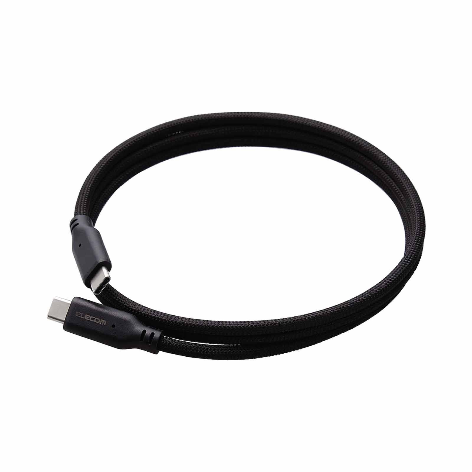 ELECOM Usb Type-c To Usb Type-c Cable (pd Compatible/ 100w/ 5a/ Magnetic Mesh Cable/ 1m) MPA-CC5PMG10BK-image 2
