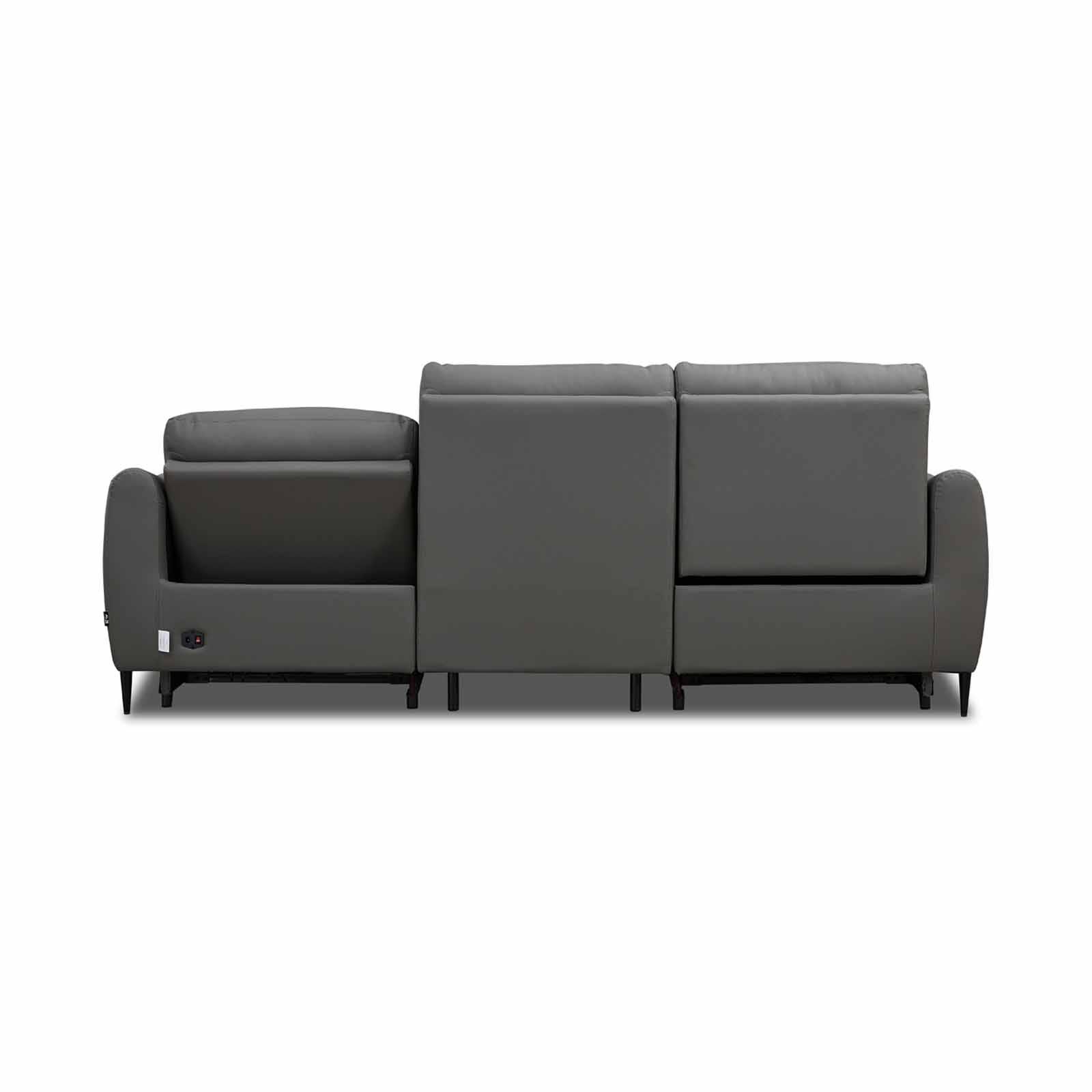 MUZE 3rr Seater (hl) Cat A Grey Half Leather Sofa NEW CLARA-image 5