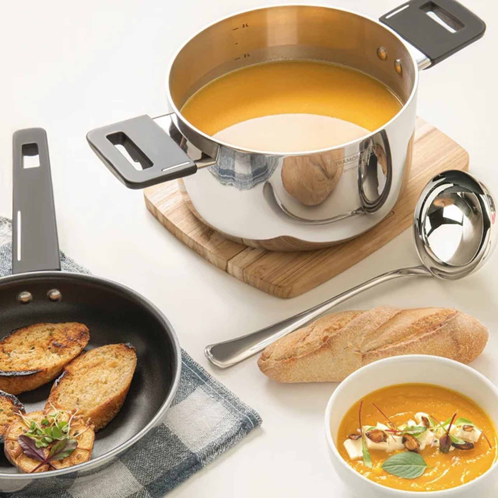 TRAMONTINA 20cm Stainless Steel Deep Casserole - Grano 62164200-image 3