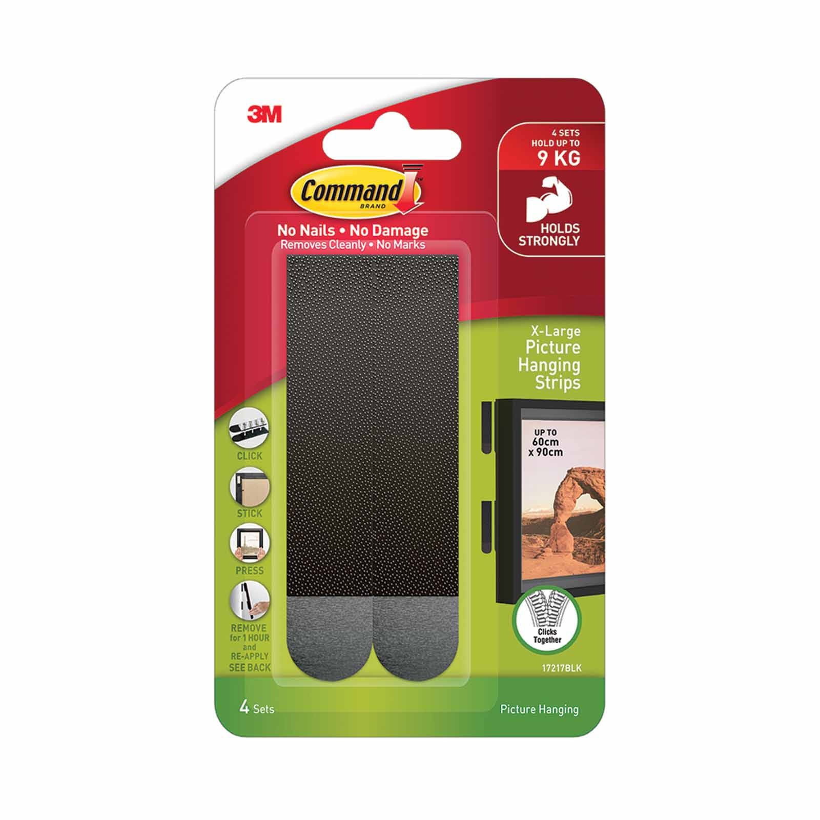 3M COMMAND Command X-large Picture Hanging Strips - Black 17217BLK-ES-image null