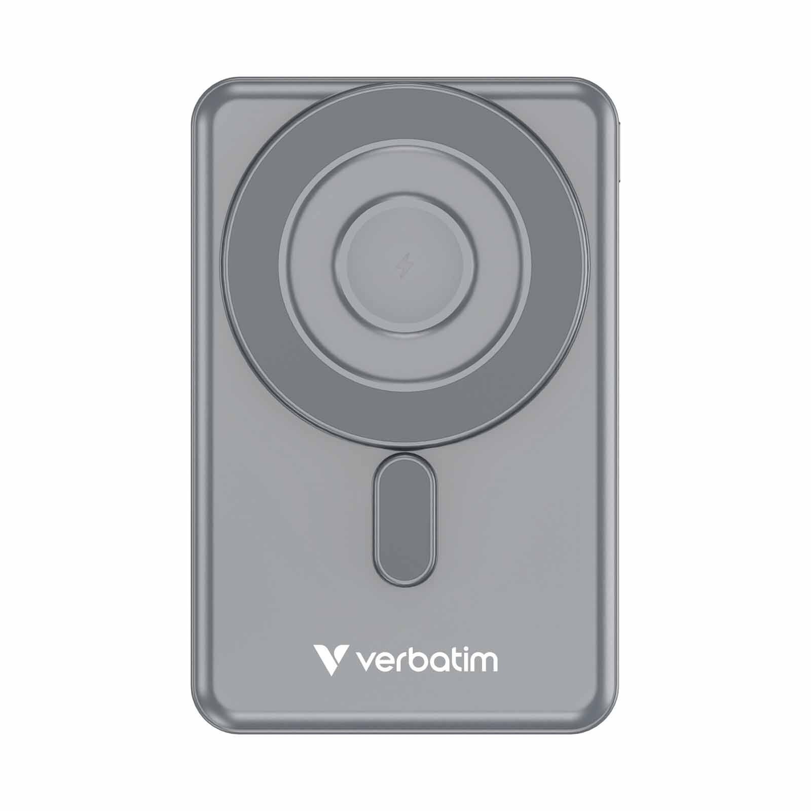 VERBATIM Powerbank Magnetic Wireless Charge 10000mah 2 X C Stand Grey VM32254-image 1