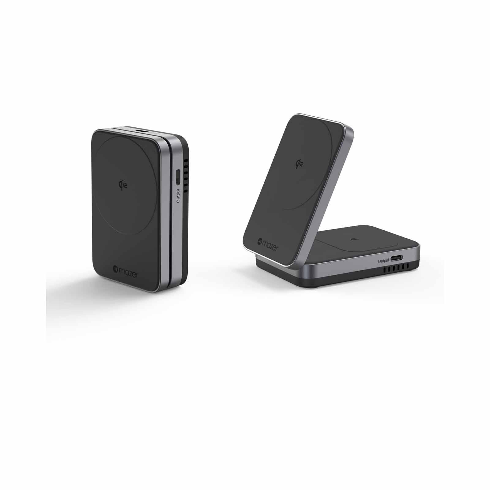 MAZER Qi2 Certified 32w Wireless Foldable 2in1+usb-c Pd12w Output Charger - Black M-QI2-MAGFOLD02-BK-image 1