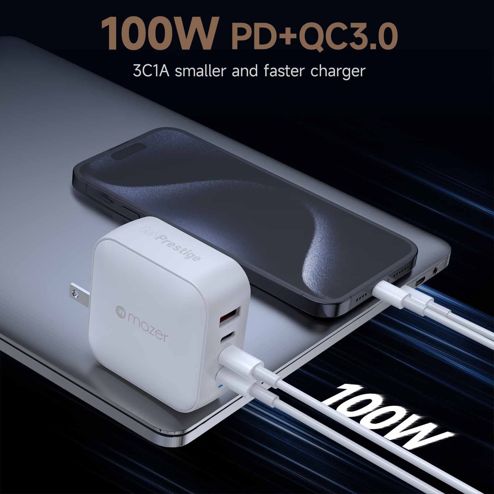 MAZER Ganprestige Pd100w 3c1a With 4 Travel Plugs-white M-G100W-V5-WH-image 11
