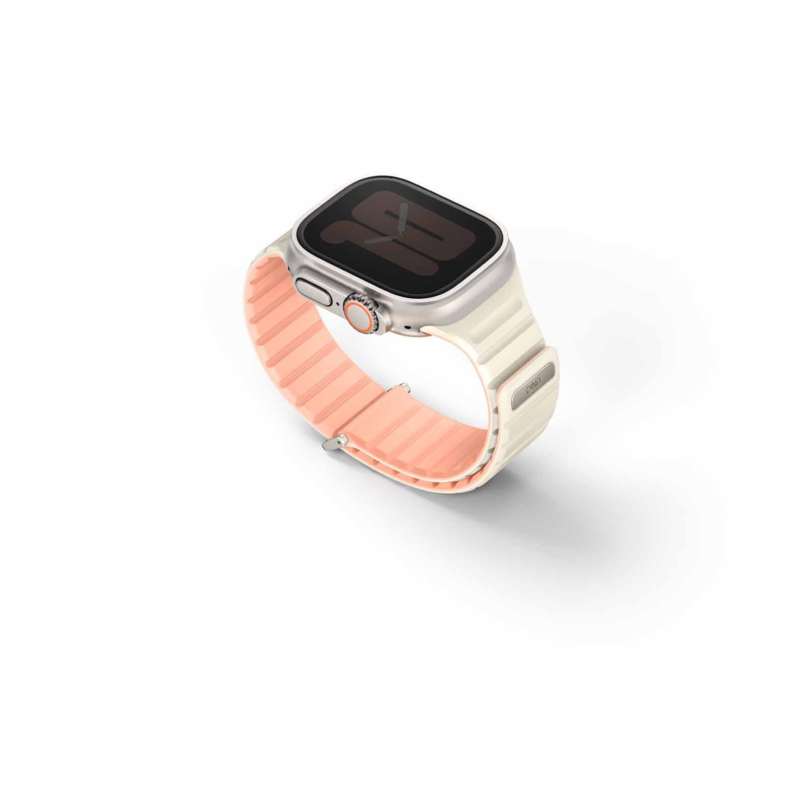 UNIQ Revix Evo Reversible Magnetic Apple Watch Strap 49/45/44/42mm - Crepe (crepe Pink/ivory) UNIQ-49MM-REVECPNKIVY-image 2