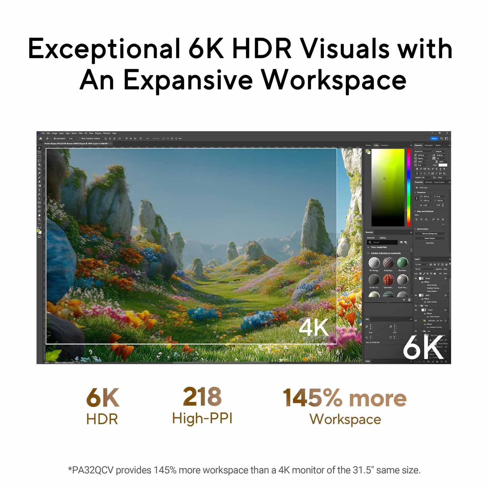 ASUS 31.5in Proart 6k 60hz Monitor PA32QCV-image 3