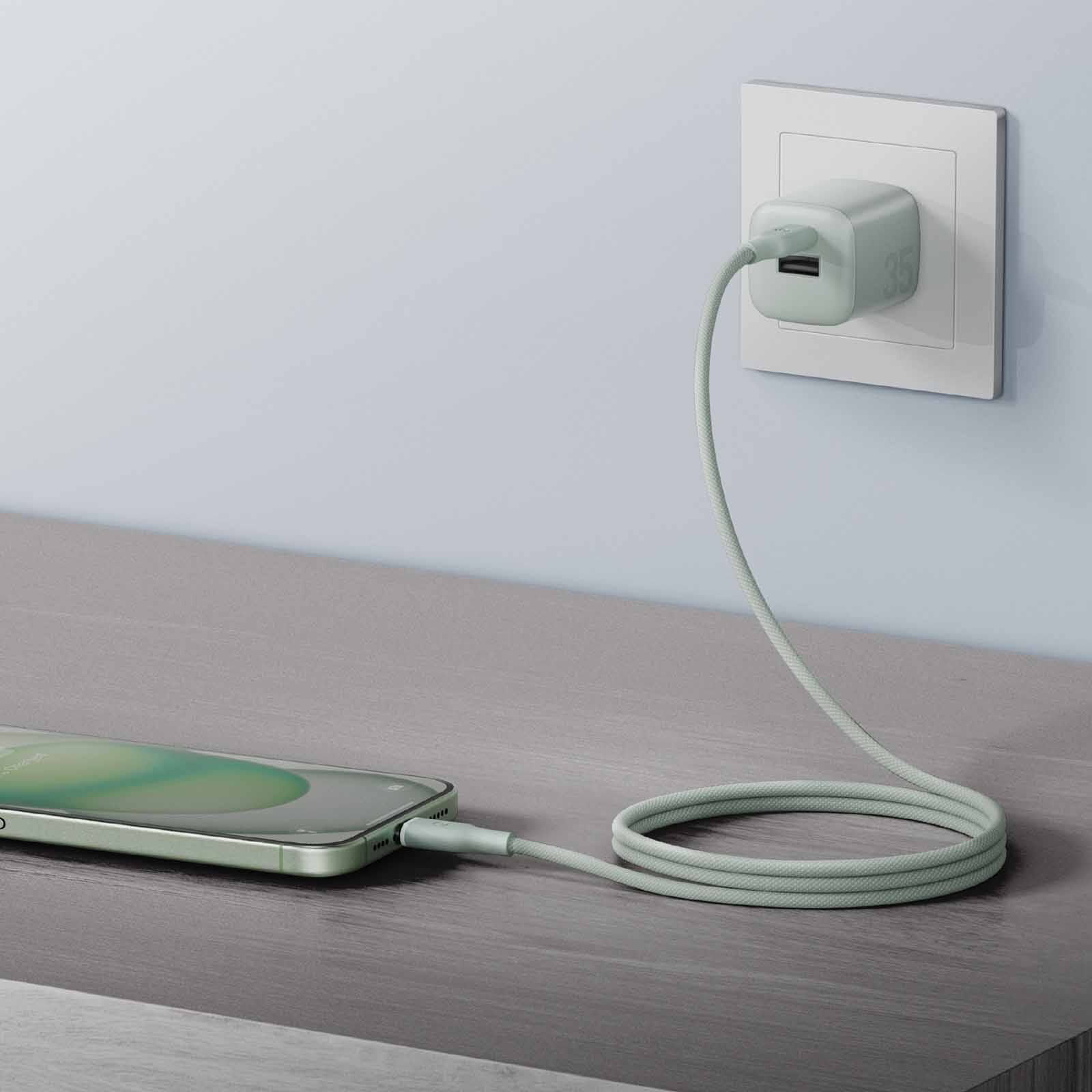 BAZIC Gocharge Weave C-c Cable 480mbps, 60w 1.5m - Green CBL-GCWE-GRN150-image 5