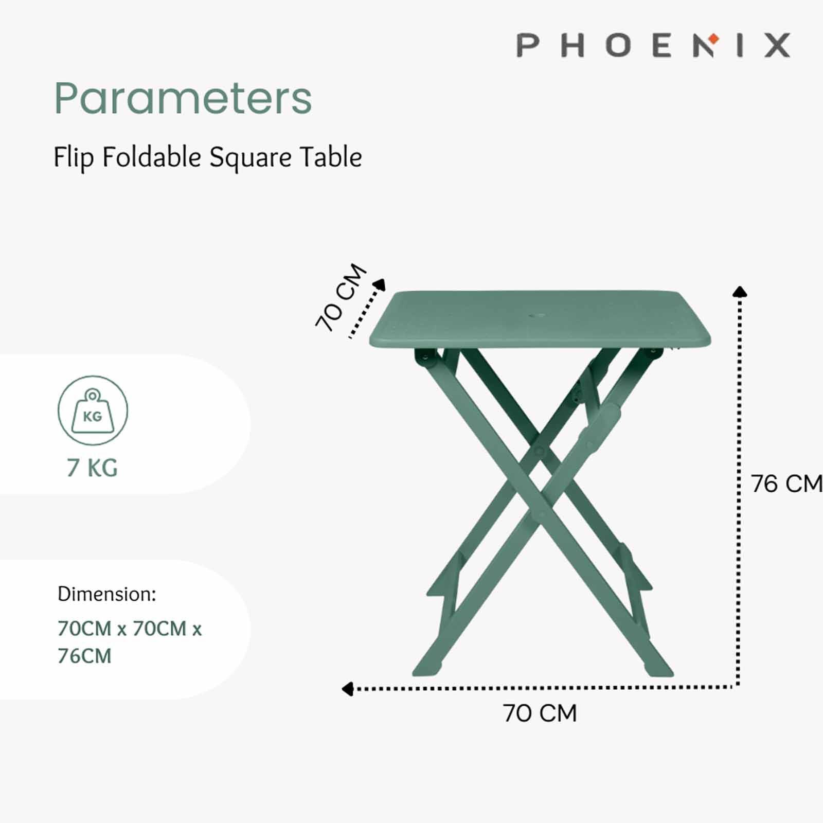 PHOENIX Flip Foldable Square Table Yolk Yellow70 X 70 X 75.9 Cm FLIP-image 6