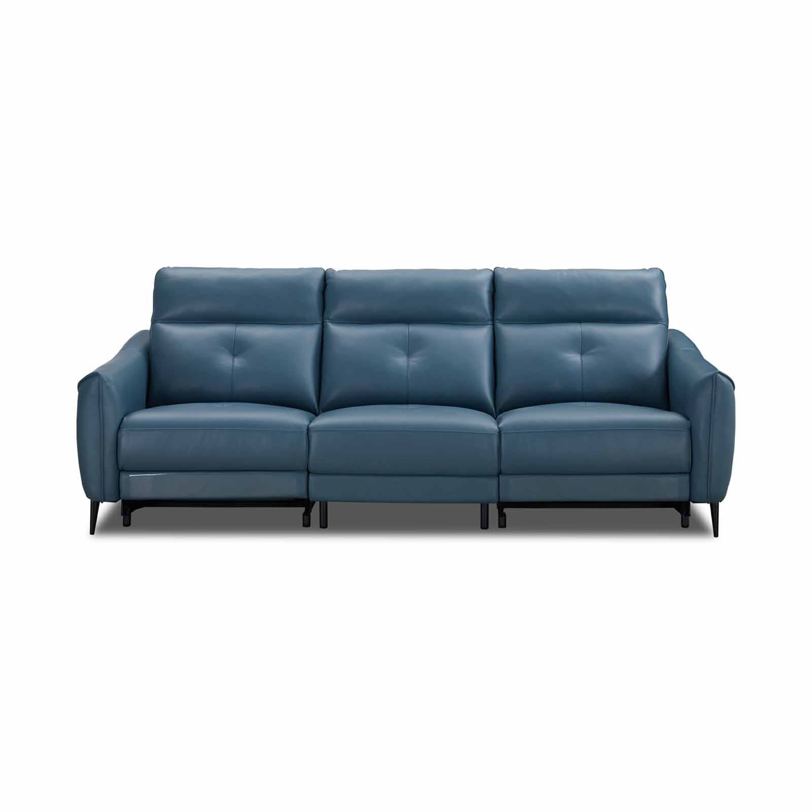 MUZE 3rr Seater (hl) Cat A Blue Half Leather Sofa NEW CLARA-image 1