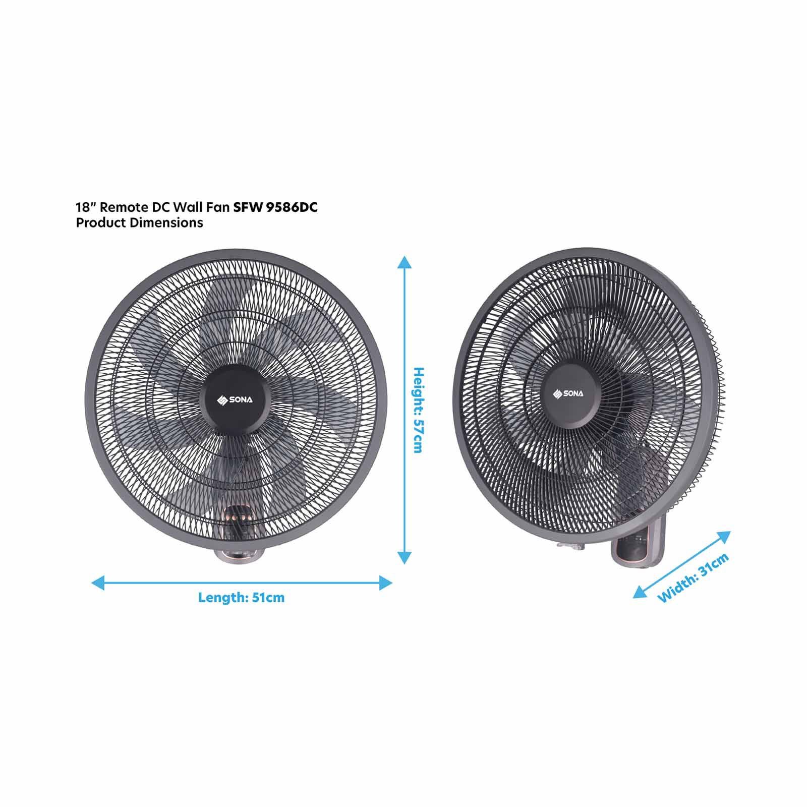 SONA 18 In Dc Wall Fan With Remote Control SFW9586DC-image 4