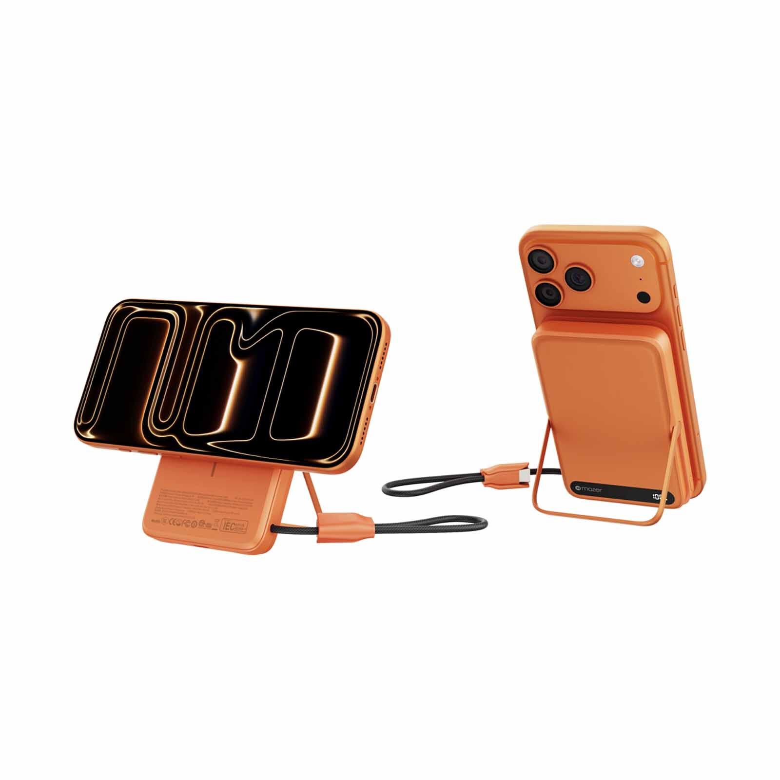 MAZER Maglink 10,000mah Magnetic 15w/apple Watch Charging/usb-c Pd27w Cable Power Bank - Sunset Orange M-MAGLINK19-SO-image 4