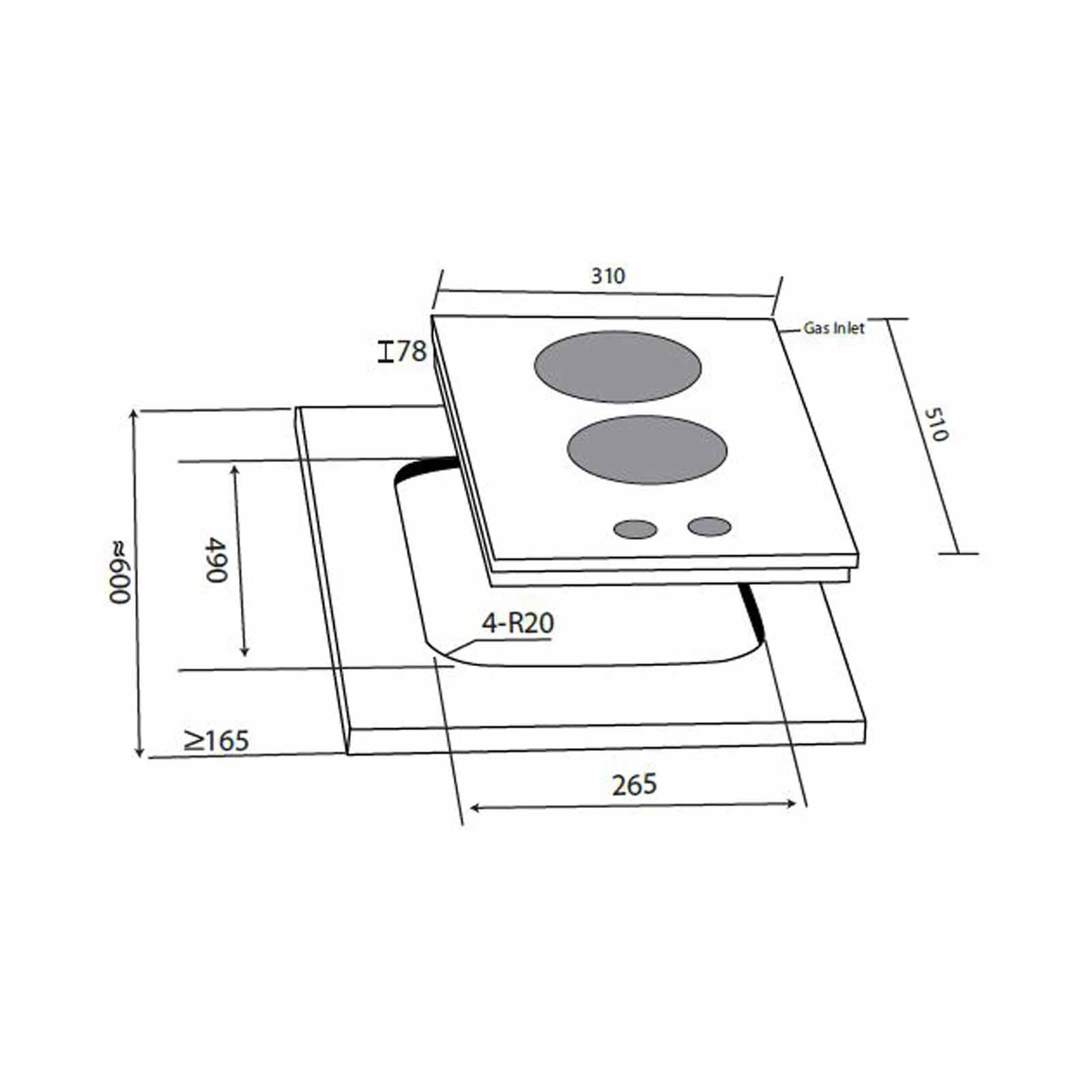 MAYER 30cm 2 Burner Gas Hob - Glass Black (lpg/pub) (exclude Installation) MMGH230HI-image 3