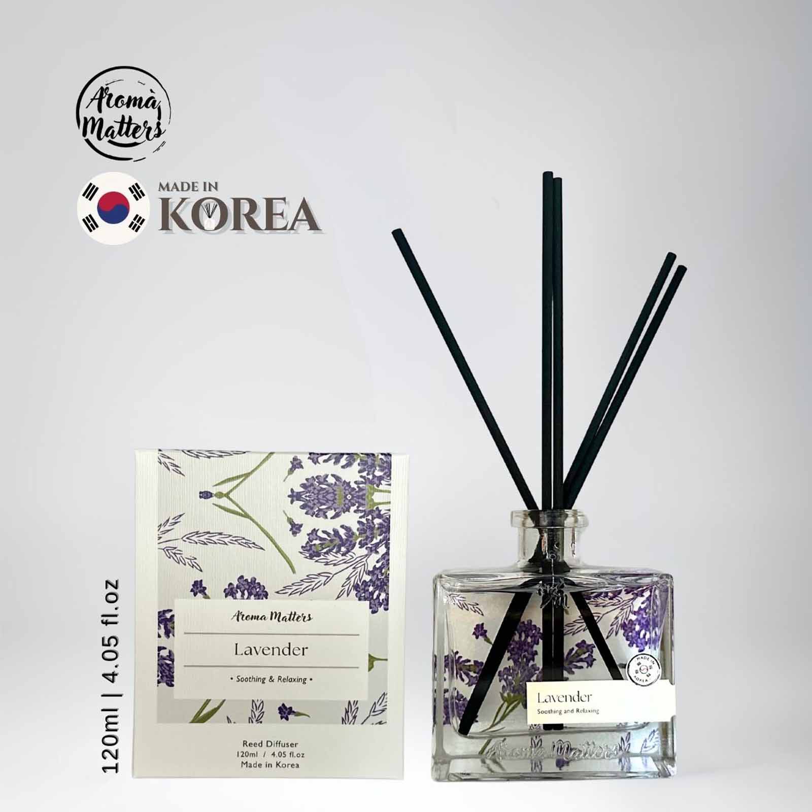 AROMA MATT Lavender Reed Diffuser 4.05 Fl.oz (120ml) BOTTLE120-LAVENDER