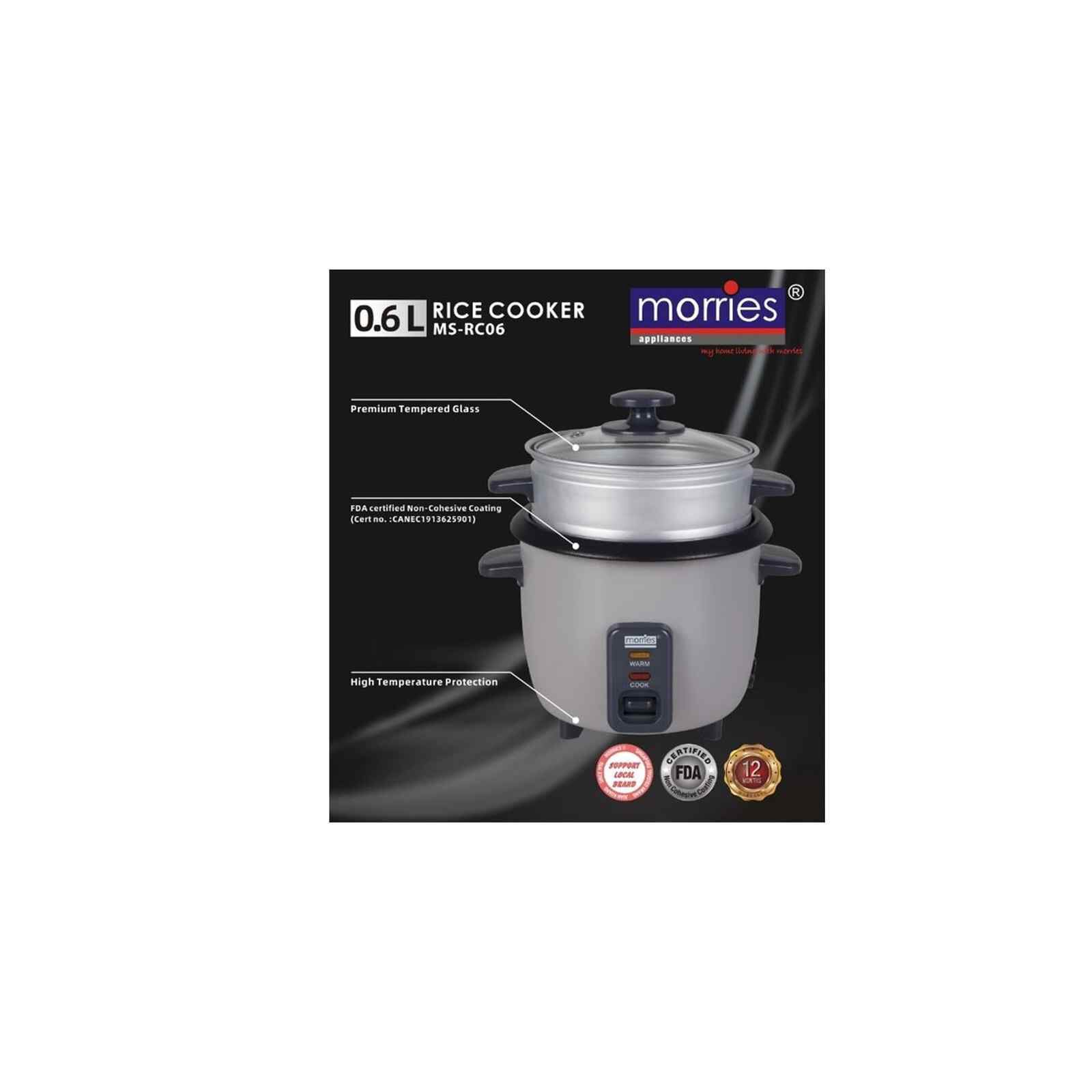 MORRIES Rice Cooker With Steamer (0.6l) MS-RC06-image 3