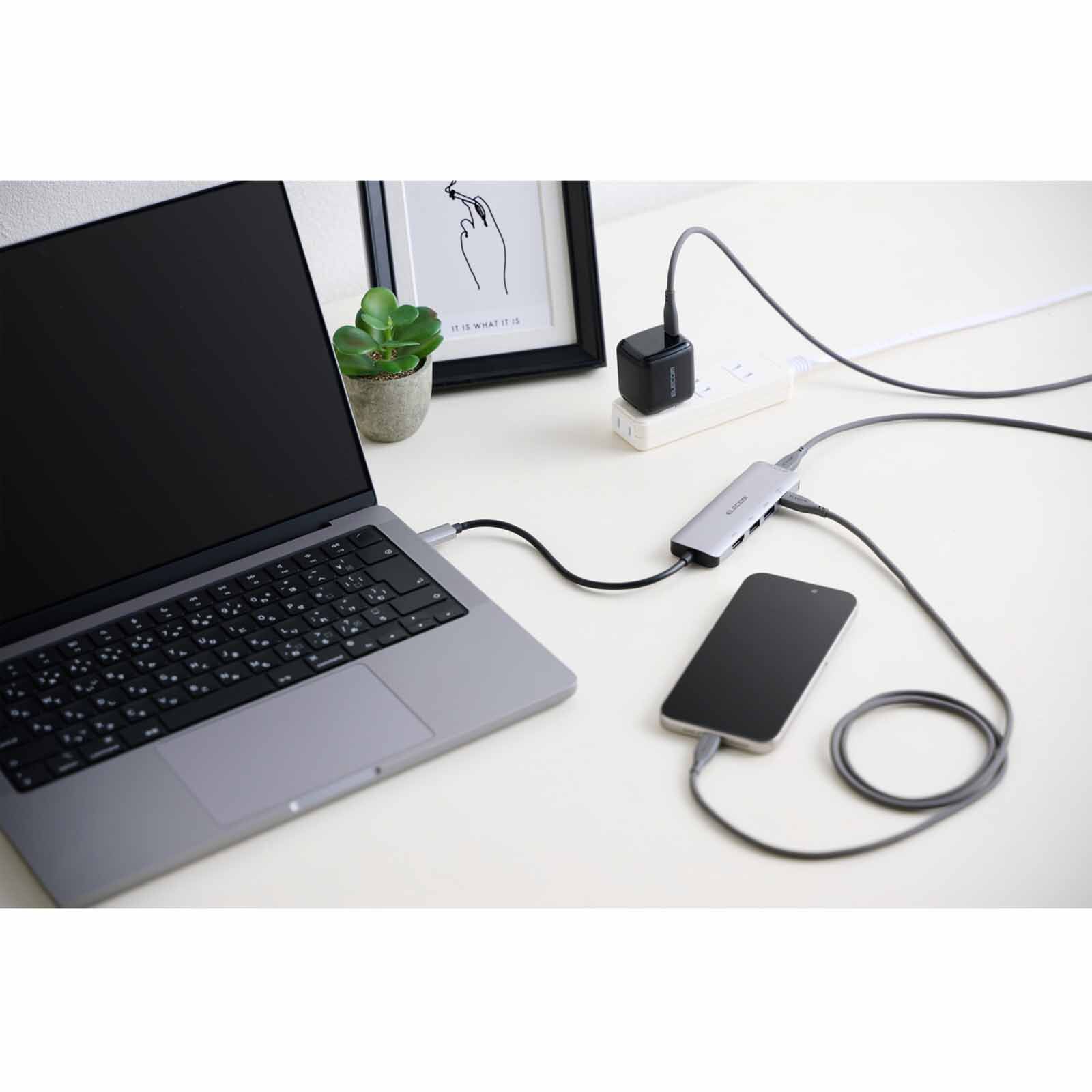 ELECOM Usb Type-c 5-in-1 Pd100w Docking Station (hdmi/usb-c/usb-a) DST-051BPSV-image 3