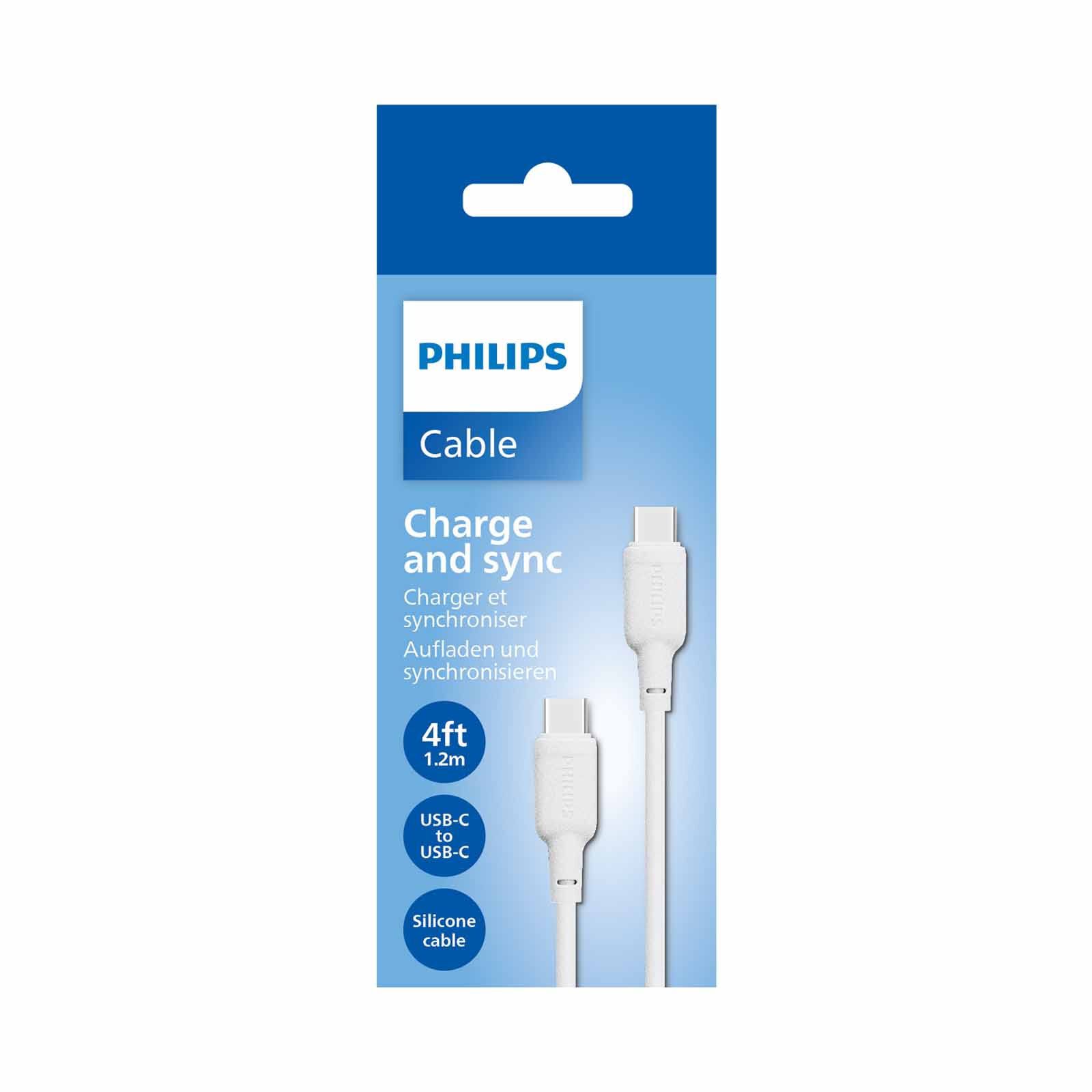 PHILIPS 100 W Usb-c To Usb-c Cable 1.2 M White DLC6541CW/00-image 2