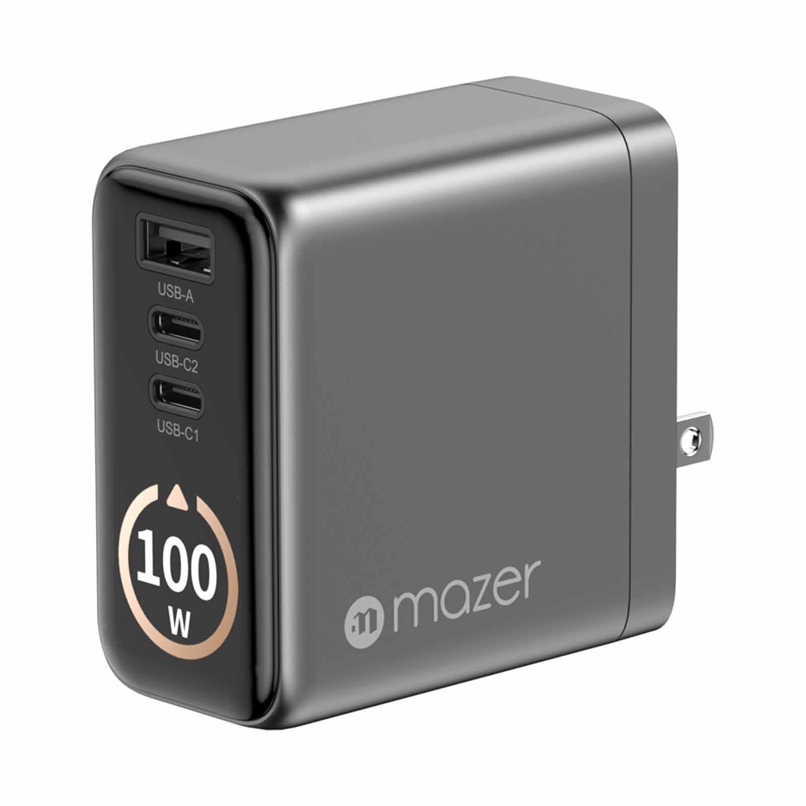 MAZER Aiprestige Gan Pd100w 2c1a With Travel Plugs-blackgrey M-AI-G100W-V7-BG-image 9