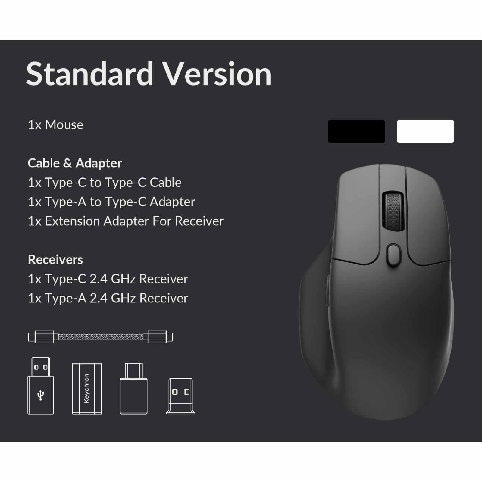 KEYCHRON M6s Huano Silent 20m Micro Switch 2.4 Ghz Wireless Mouse - White KYCN-M6S-A3-image 4