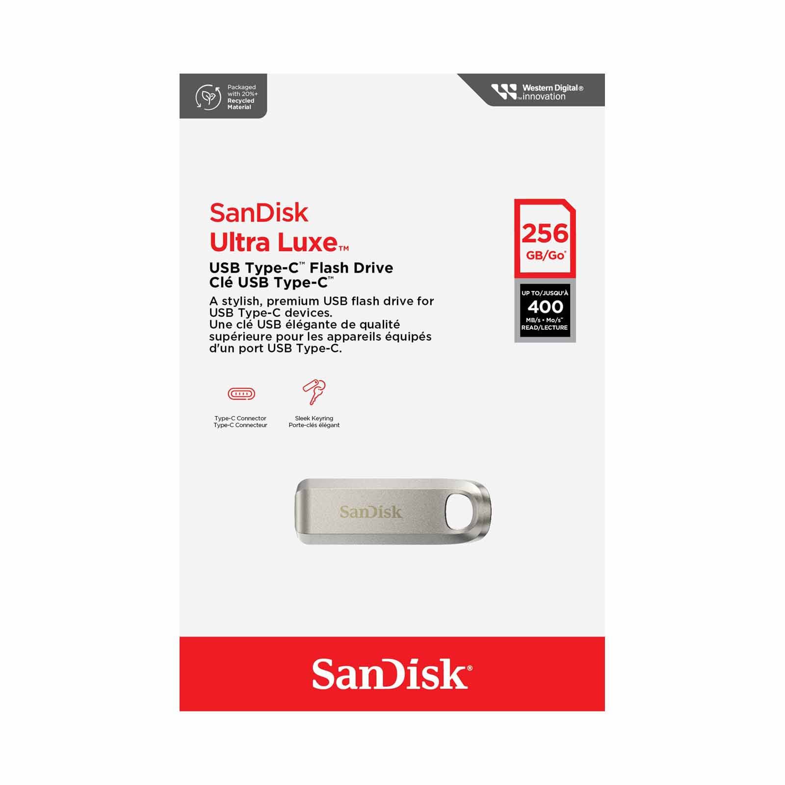 SANDISK Ultra Luxe Usb Type-c Drive, Usb3.2 Gen1, Type C, Cz75 256gb, Metal SDCZ75-256G-G46-image 5