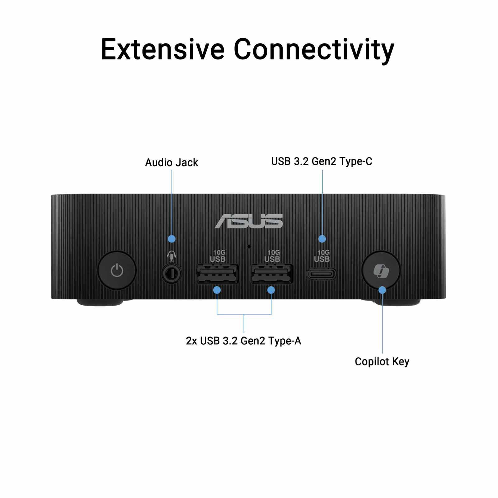 ASUS Mini Pc Amd Ryzen Ai R5 430 16gb 1tb Ssd Win 11 Pro Amd Radeon 820m Graphics Black PN55-S50019NL-image 6