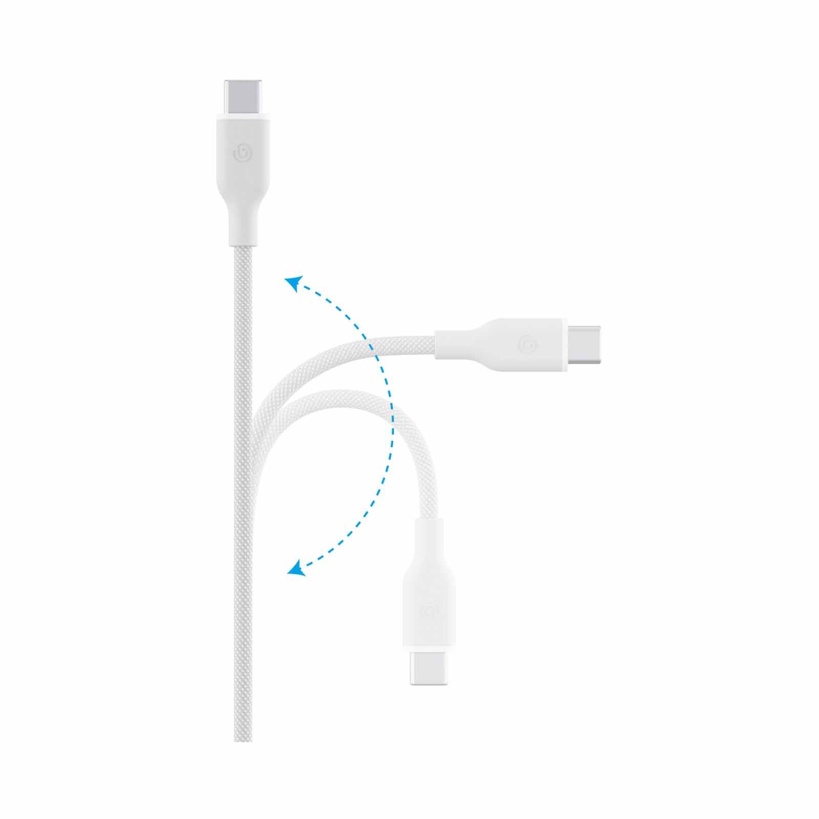 BAZIC Gocharge Weave C-c Cable 480mbps, 60w 1.5m - White CBL-GCWE-WHT150-image 3