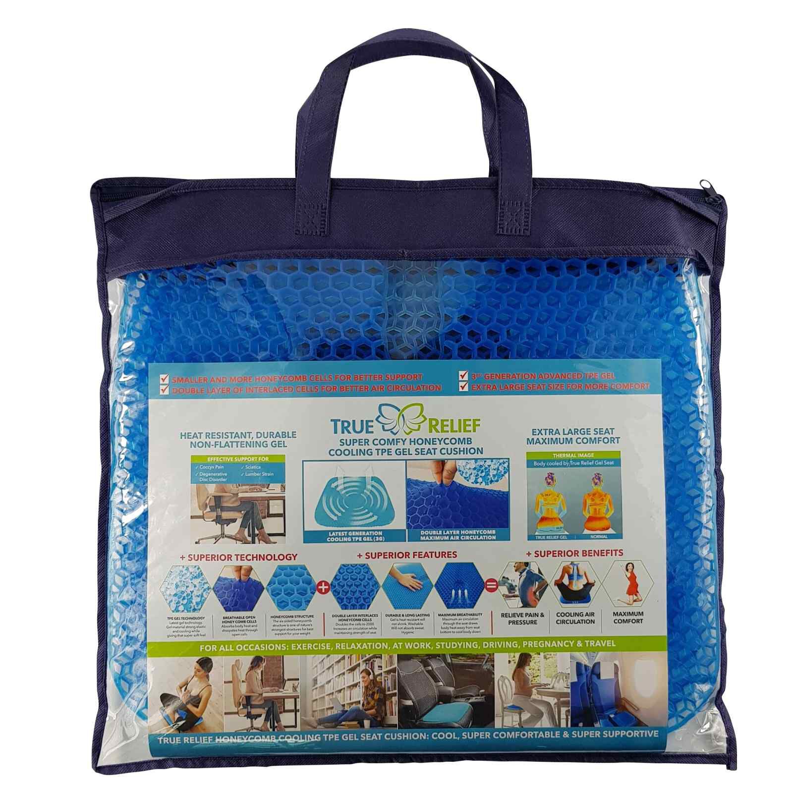 TRUE RELIE Tpe Gel Seat Cushion Ocean Blue TRTPESC-OBLUE-image 5