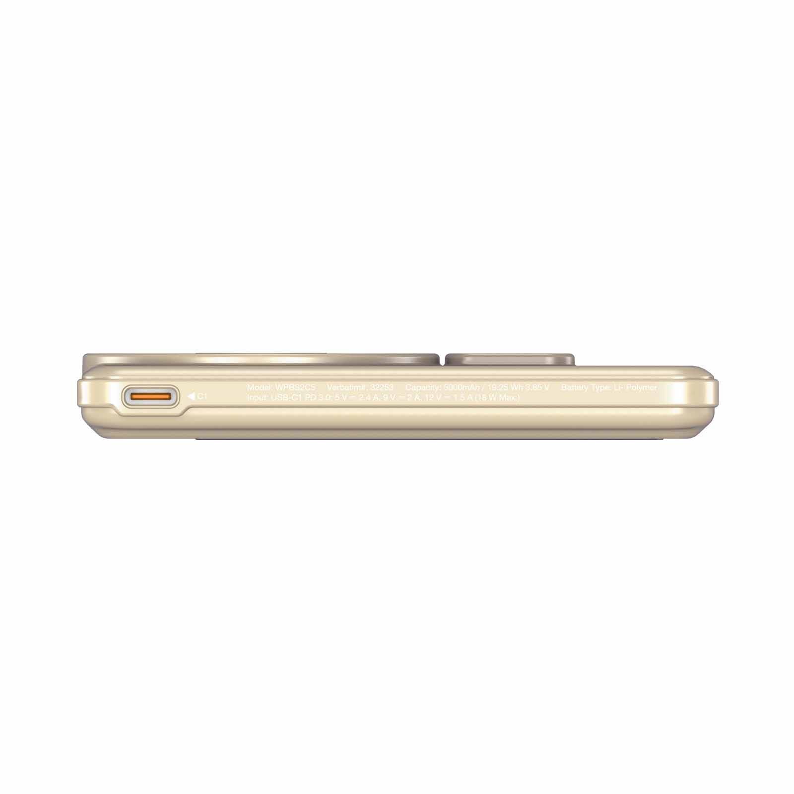 VERBATIM Powerbank Magnetic Wireless Charge 5000mah 2 X C Stand Gold VM32253-image 6