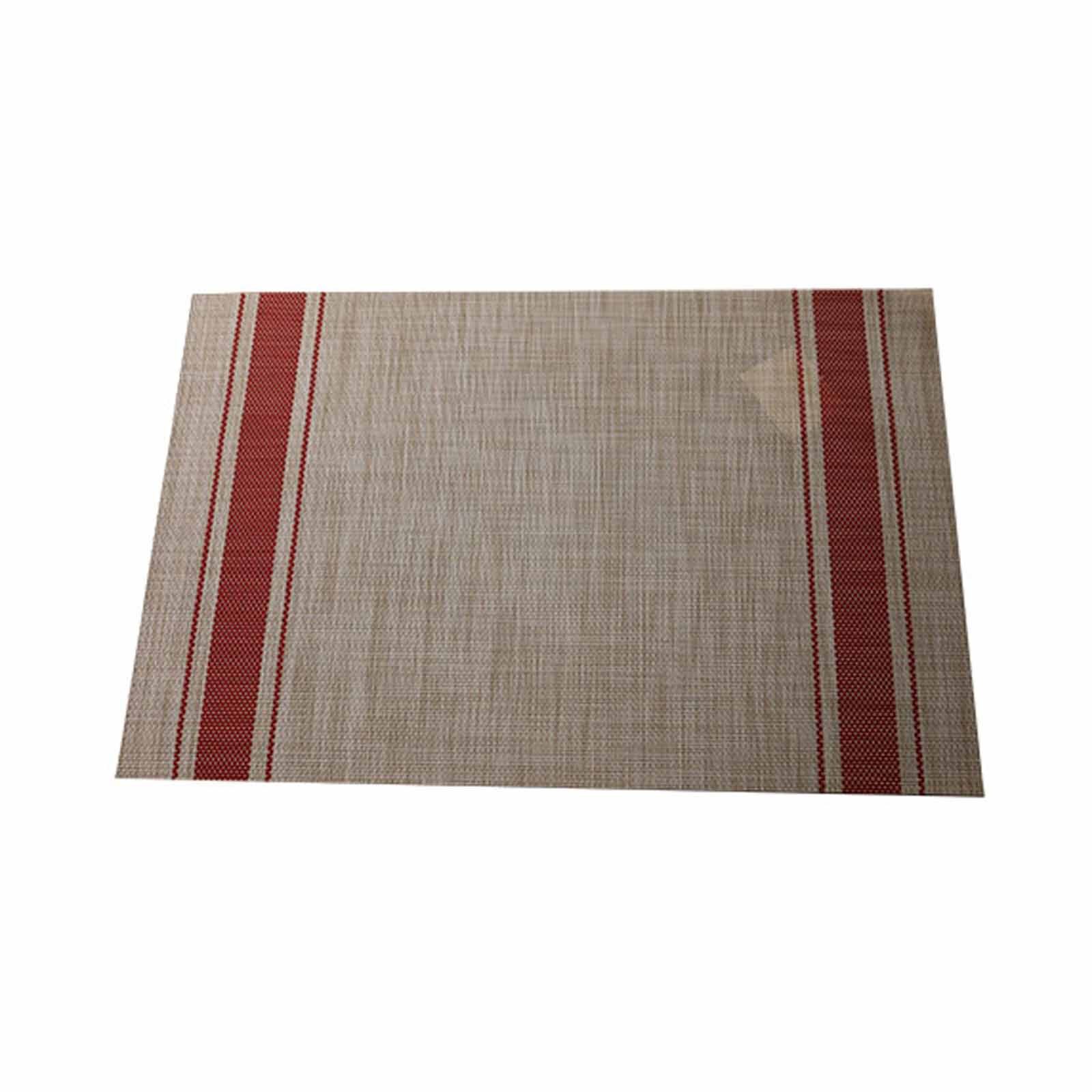UB-1780 Rect Placemat 2x1, L30x45cm, Linen With Red Rip 1780ZJ-210706-1-image null