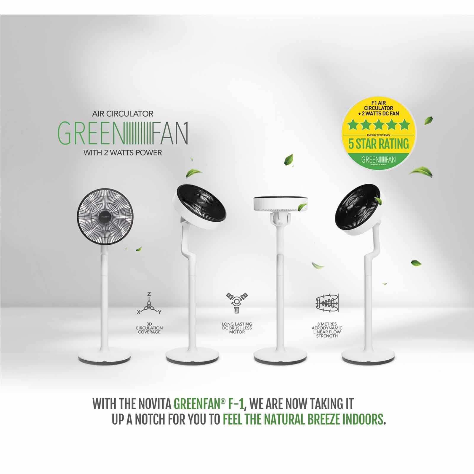 NOVITA Greenfan F-1 White (with Light Grey Grille) F-1 GREY GRILLE-image 6