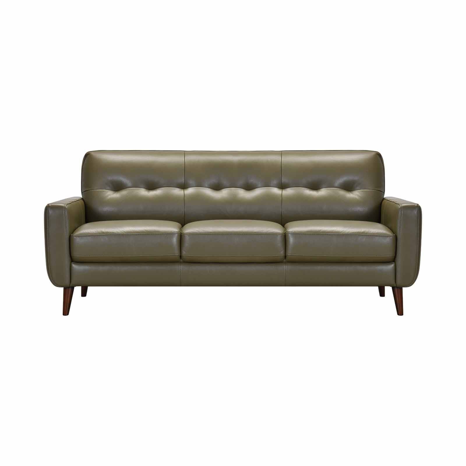 MUZE 3 Seater (fl) C15 Green Full Leather Sofa BLYTHE-image 1