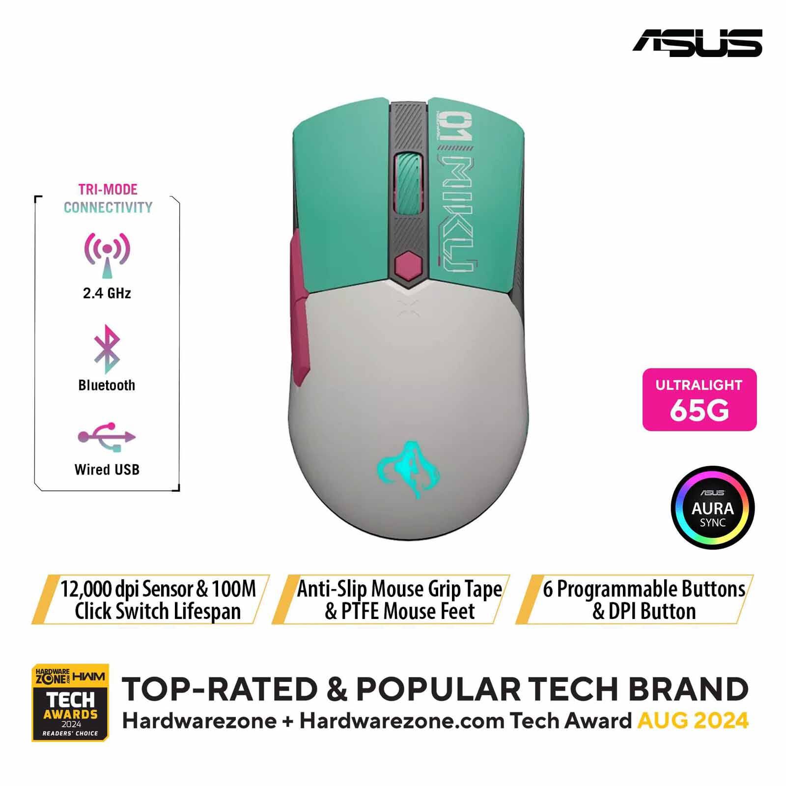 ASUS Tuf Gaming Mini Wireless Mouse Miku P521 TUF GAMING MINI WL MIKU-image 1